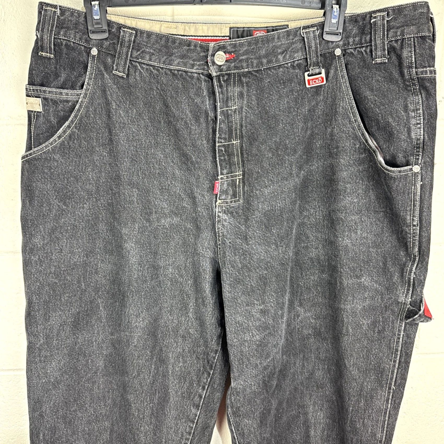 Ecko Unltd. VINTAGE Ecko Unltd Jeans Men 42X34 Black Denim Baggy 90s Hip Hop Skater Loot Jeans Mens Size 42 Size US 42 / EU 58 - 2 Thumbnail