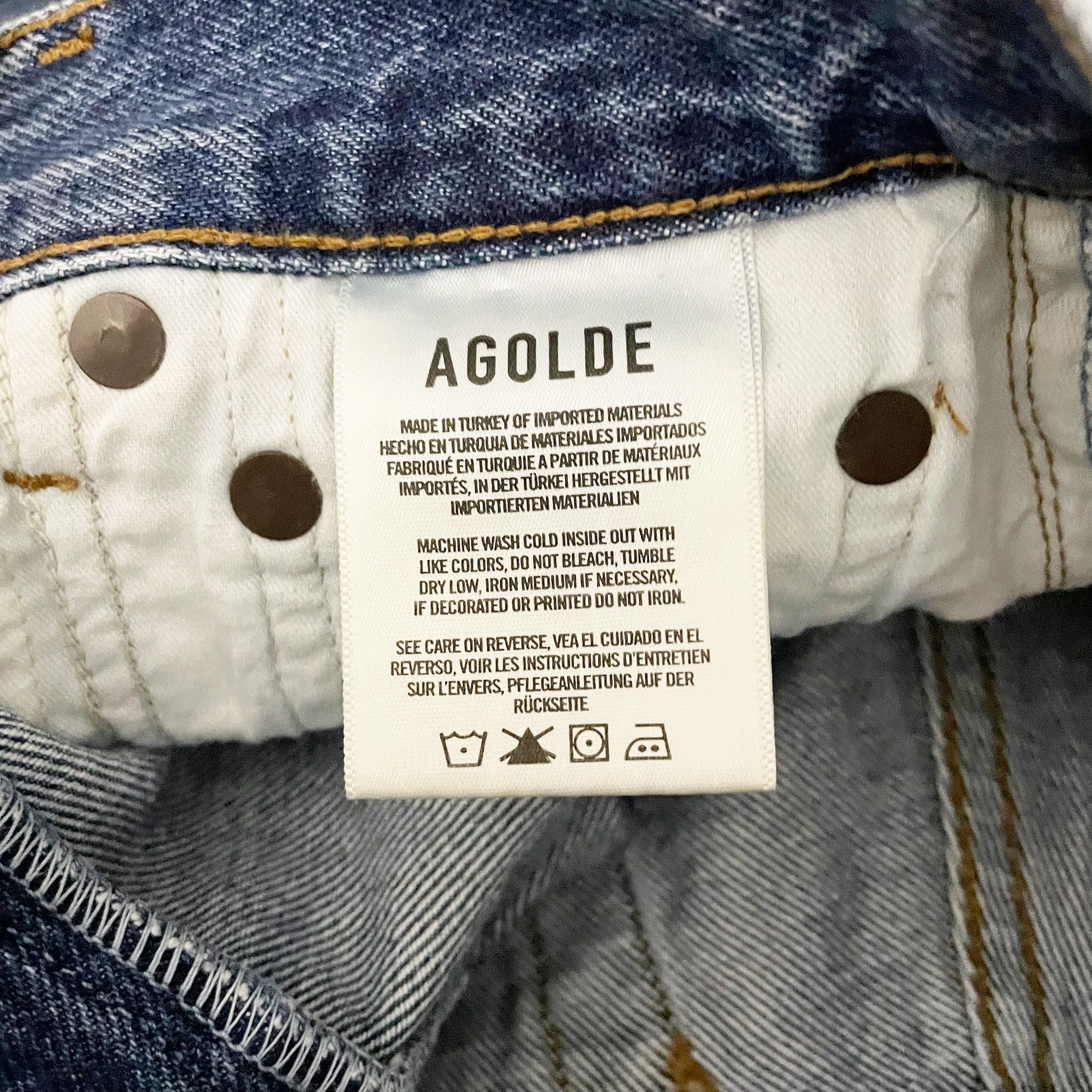 Agolde Agolde Parker Vintage Cut Off Cotton Denim Size 23" - 3 Thumbnail