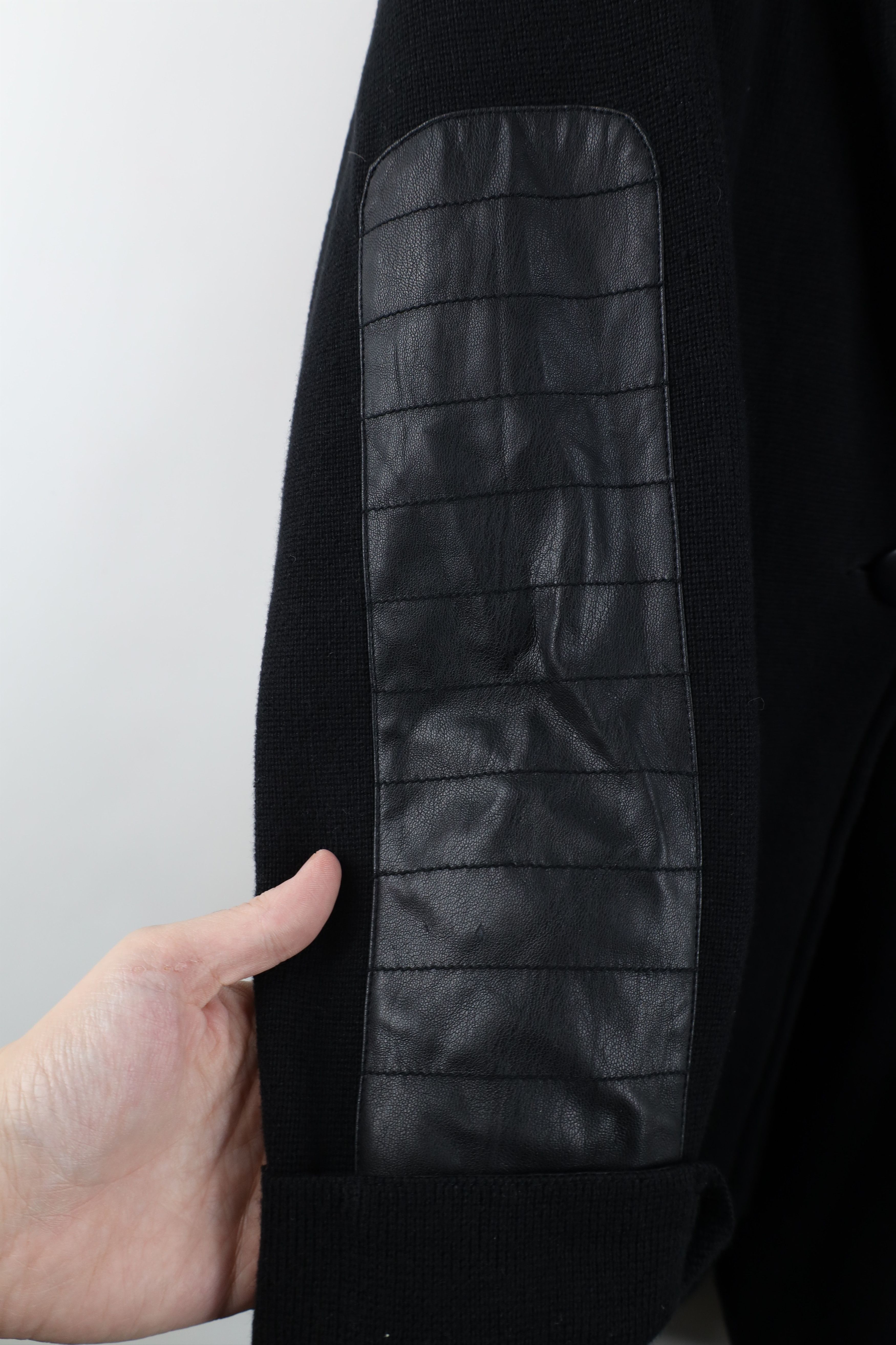 Ralph Lauren Vintage Ralph Lauren Faux Leather Trim Knit Blazer Jacket Size XL / US 12-14 / IT 48-50 - 7 Thumbnail