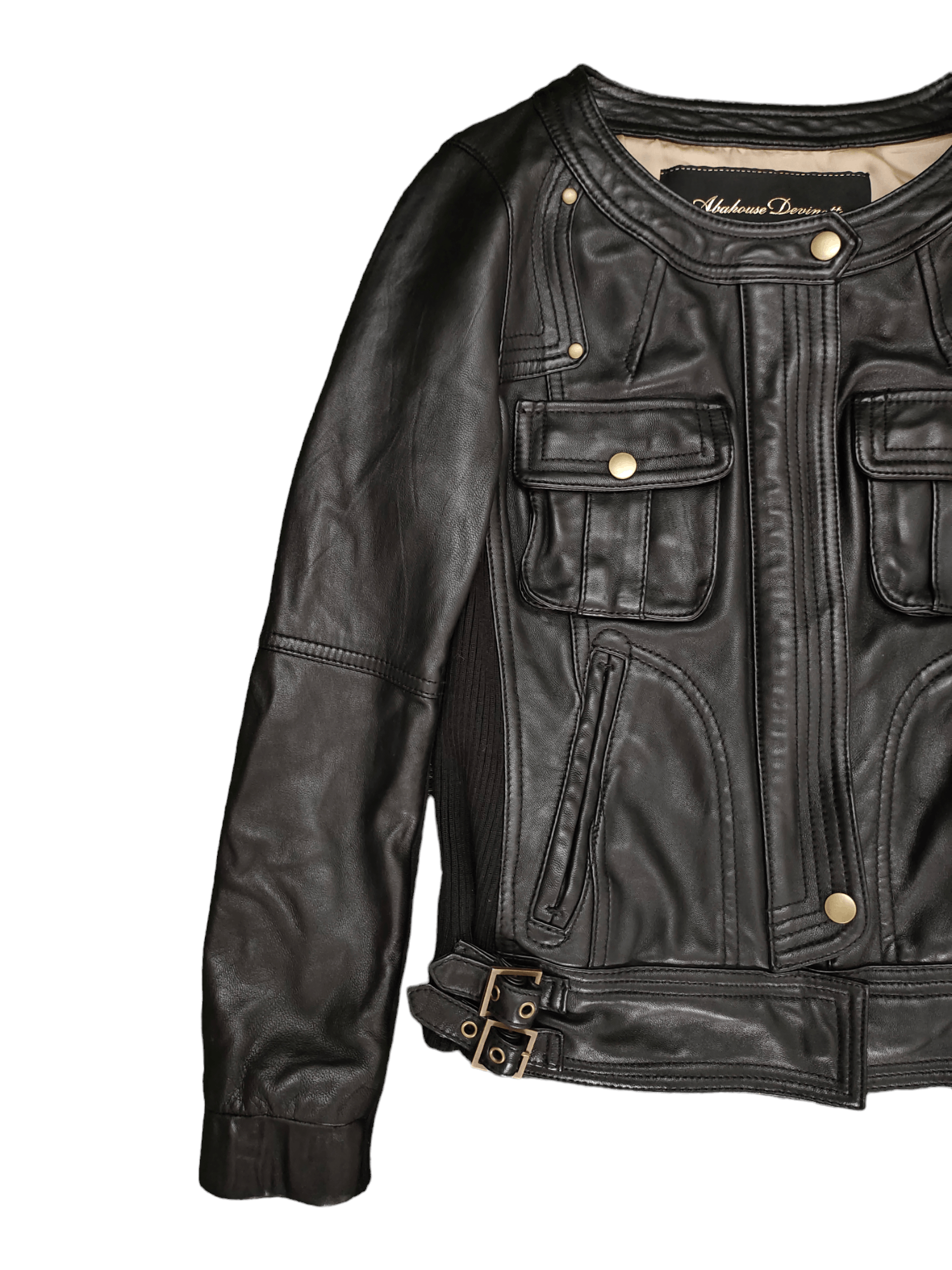 ABAHOUSE Abahouse Devinette Luxe Moto Leather Jacket Size M / US 6-8 / IT 42-44 - 6 Thumbnail