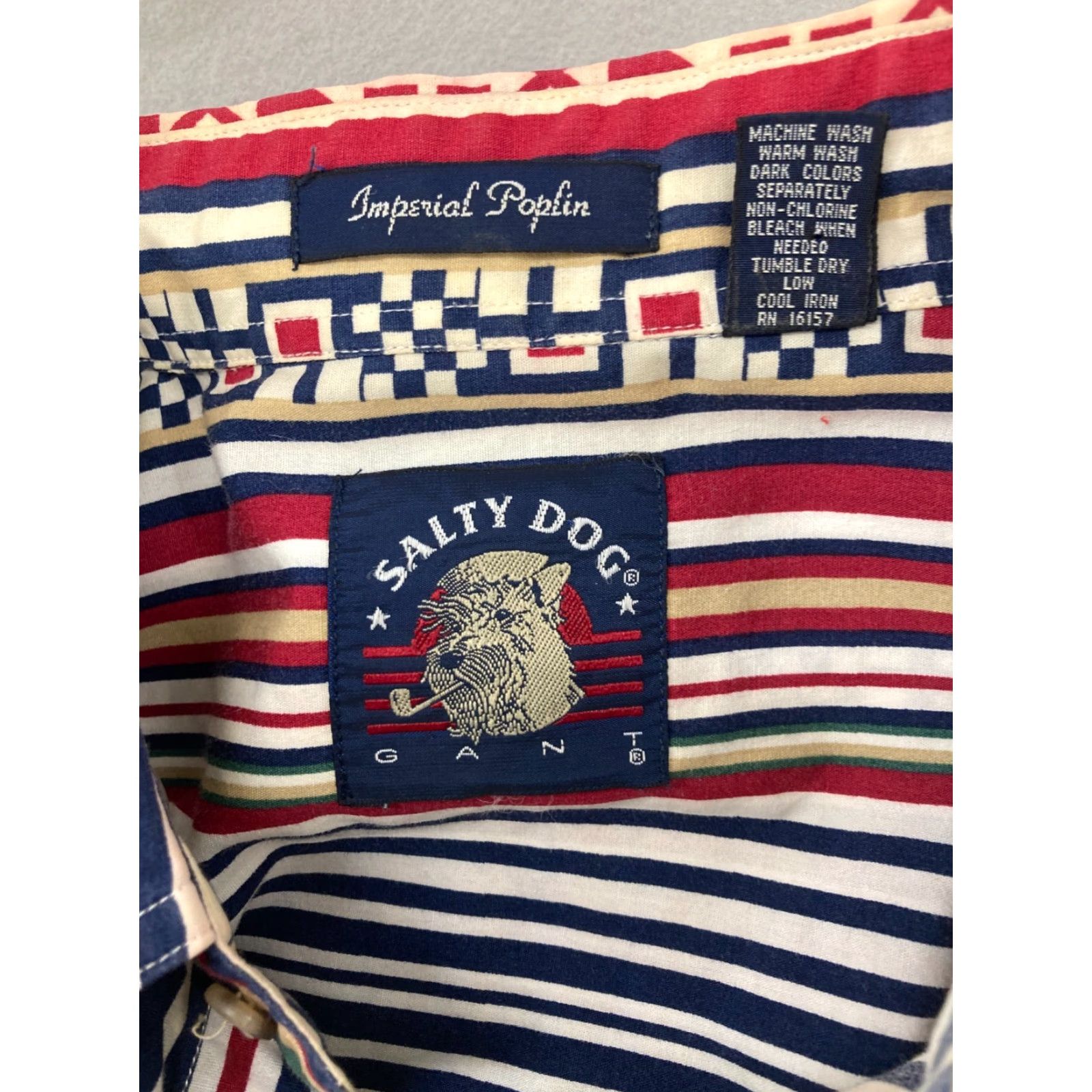 Gant GANT Shirt Mens L Striped Imperial Poplin Button-Up 90s Vintage Salty Dog" Size US L / EU 52-54 / 3 - 5 Thumbnail