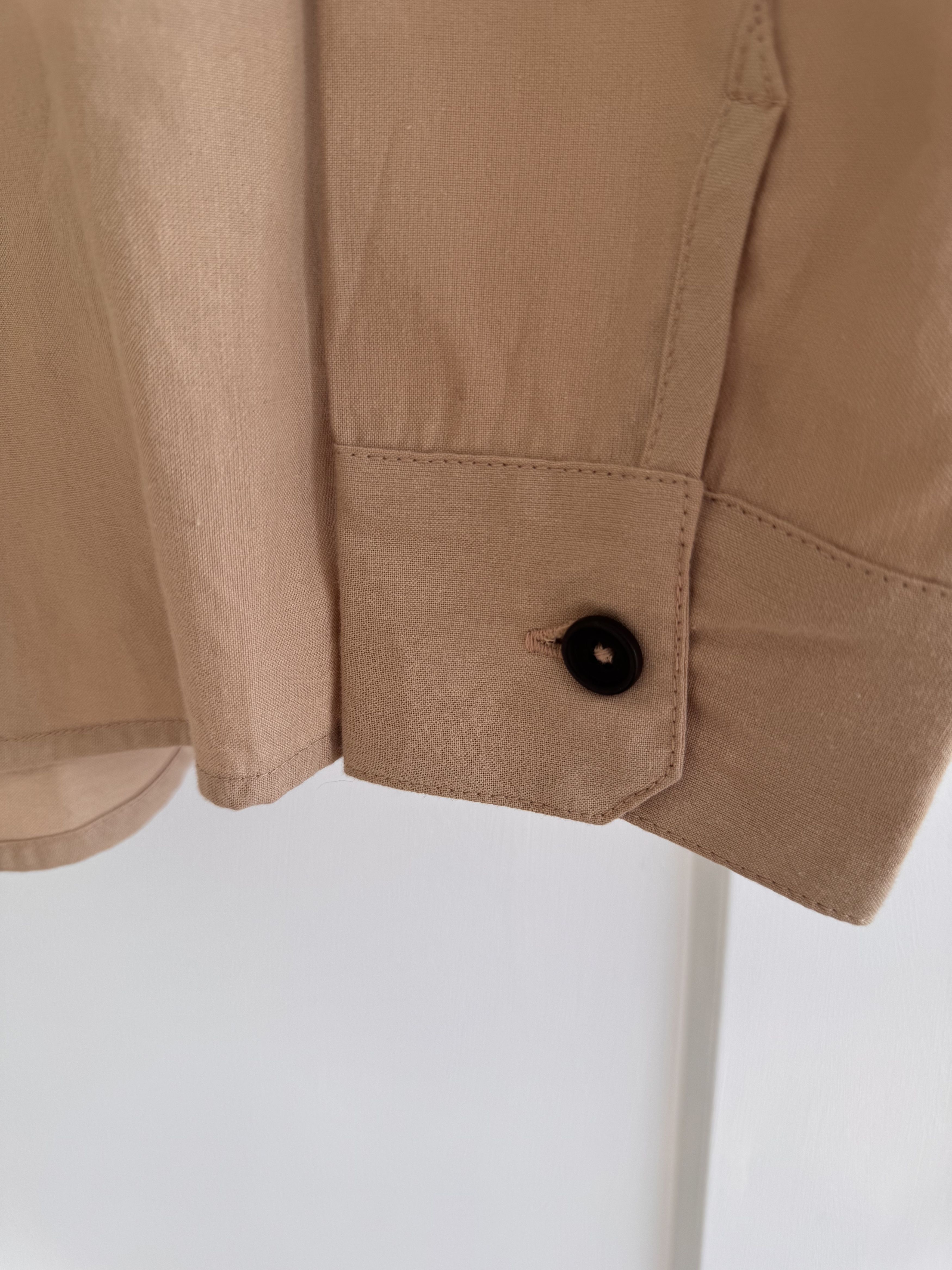 Evan Kinori Evan Kinori Two Pocket Shirt Paper/Cotton Broadcloth Beige Size US S / EU 44-46 / 1 - 6 Thumbnail