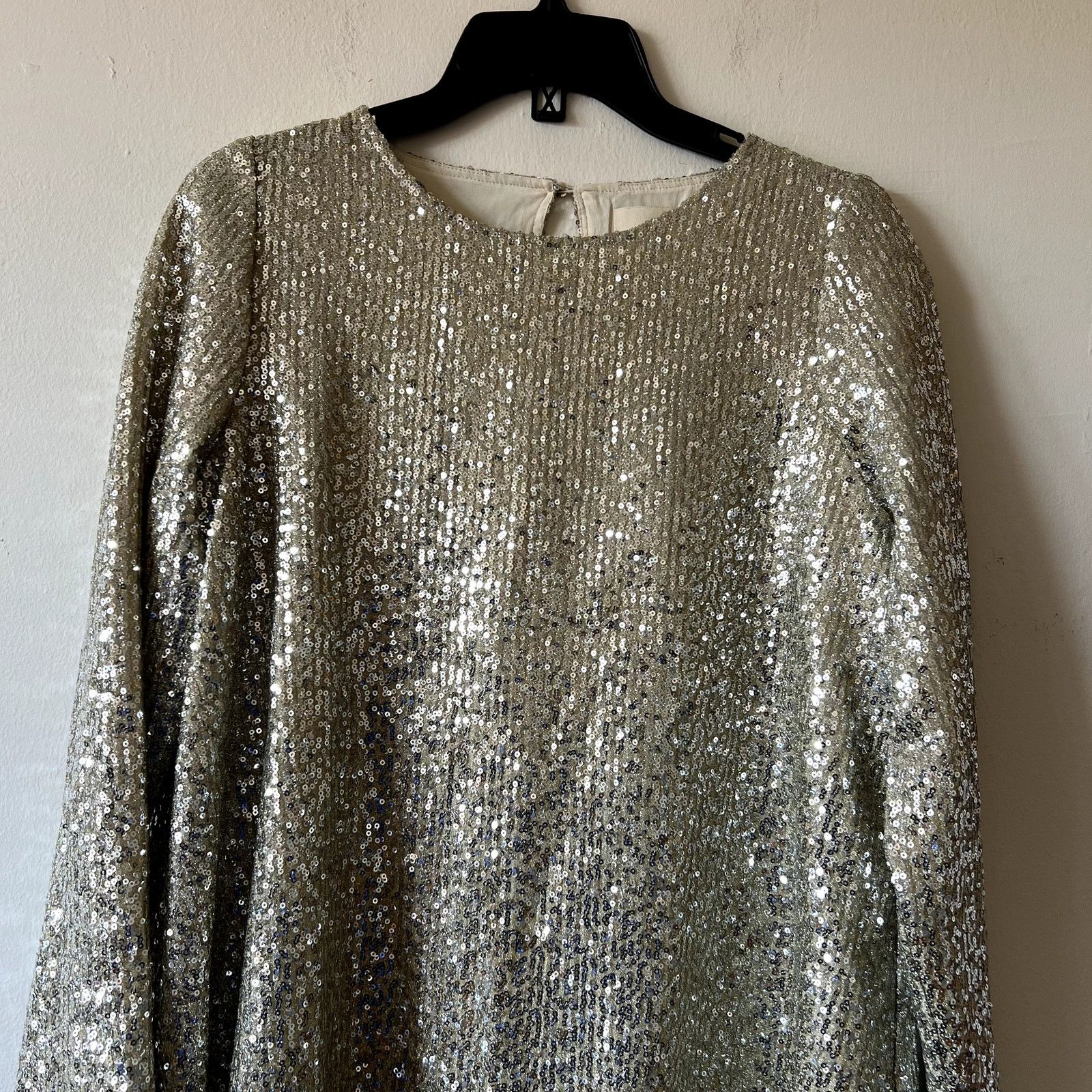 Sezane Sezane Annabeth Sequined Mini Dress gold size 34 2 C5 Size XS / US 0-2 / IT 36-38 - 6 Thumbnail