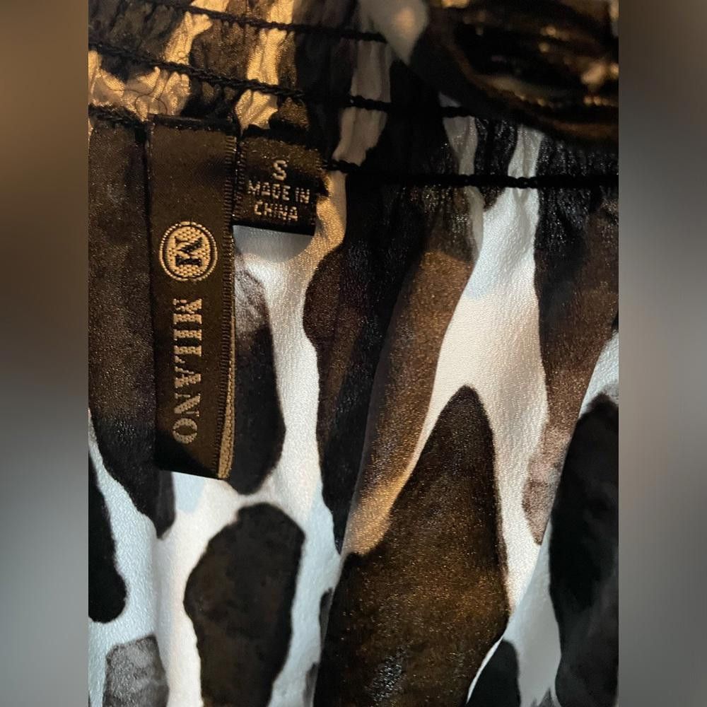 Designer MILANO Animal Print Blouse Sz. Small Size S / US 4 / IT 40 - 2 Thumbnail