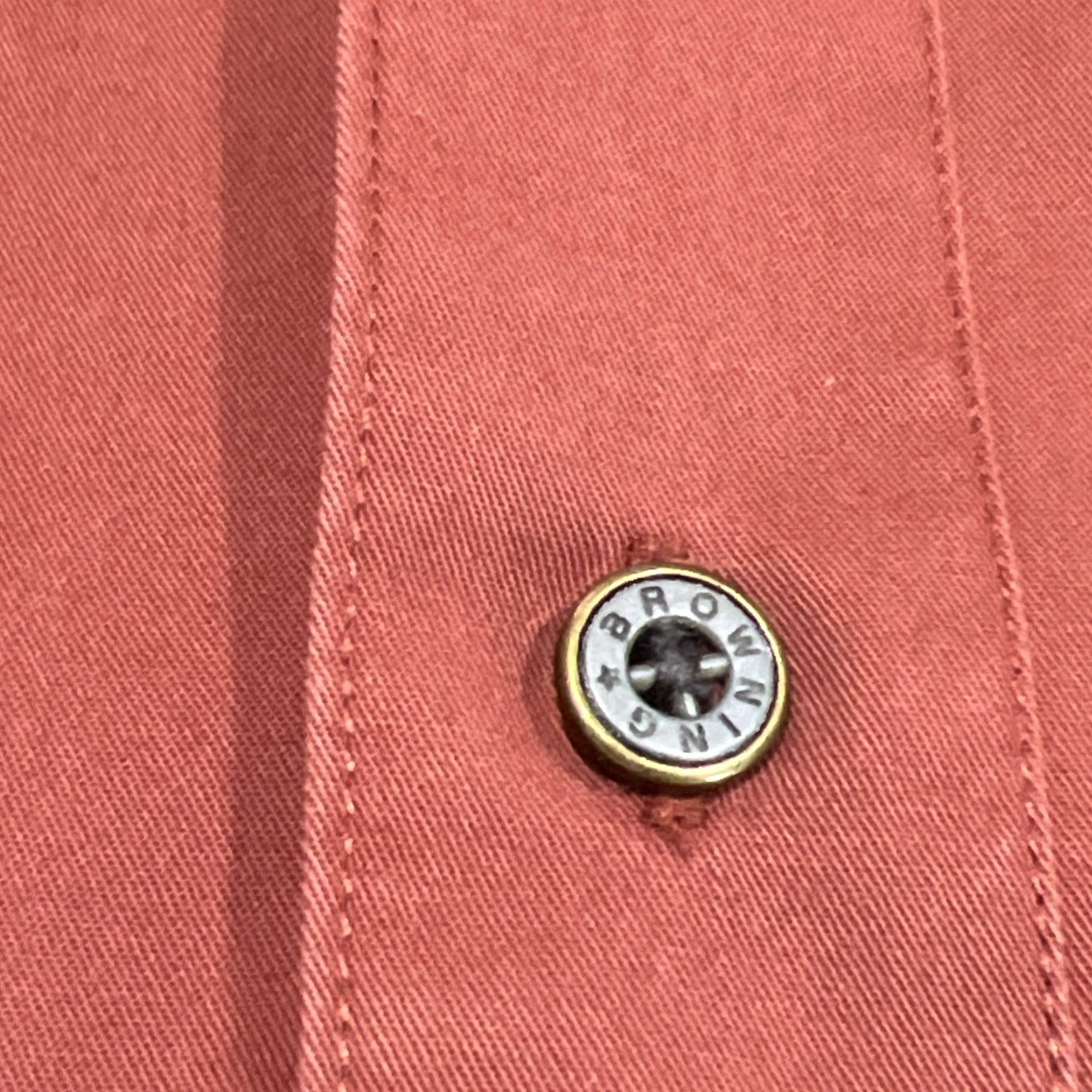 Vintage Browning Gold Men’s Button-Down Shirt Long Sleeve Cotton Pockets Fall Winter Spring Summer Regular M Brown Size US M / EU 48-50 / 2 - 7 Thumbnail