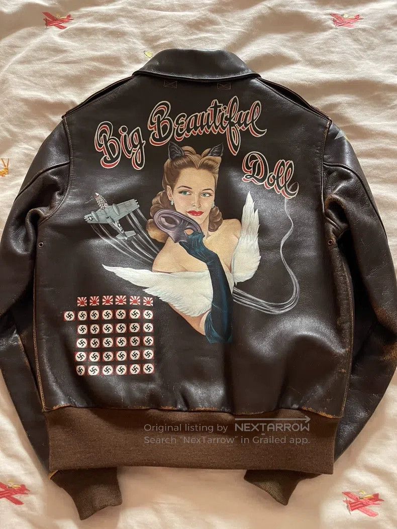The Real McCoy's The Real McCoys Hand-painted A2 flight jacket Size US M / EU 48-50 / 2 - 1 Thumbnail