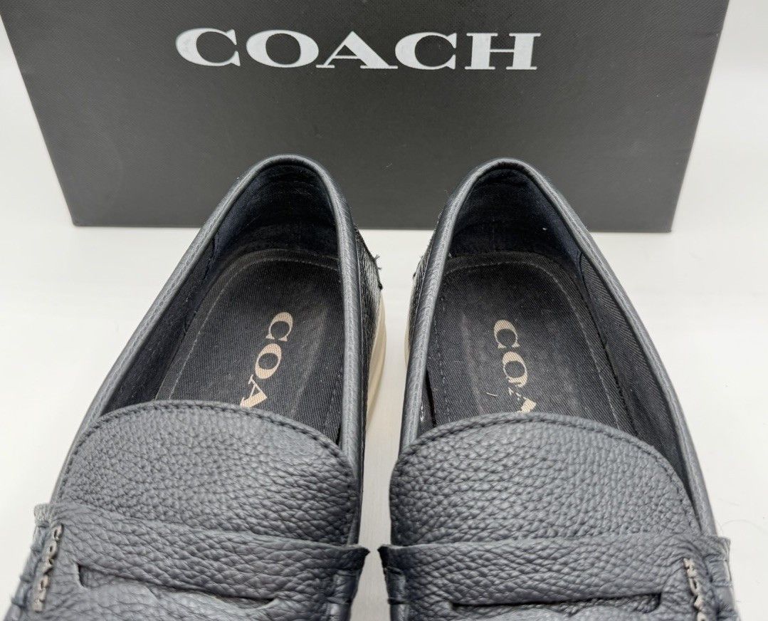 Coach Hybrid Driver Loafers Size 8.5D Navy Blue Leather