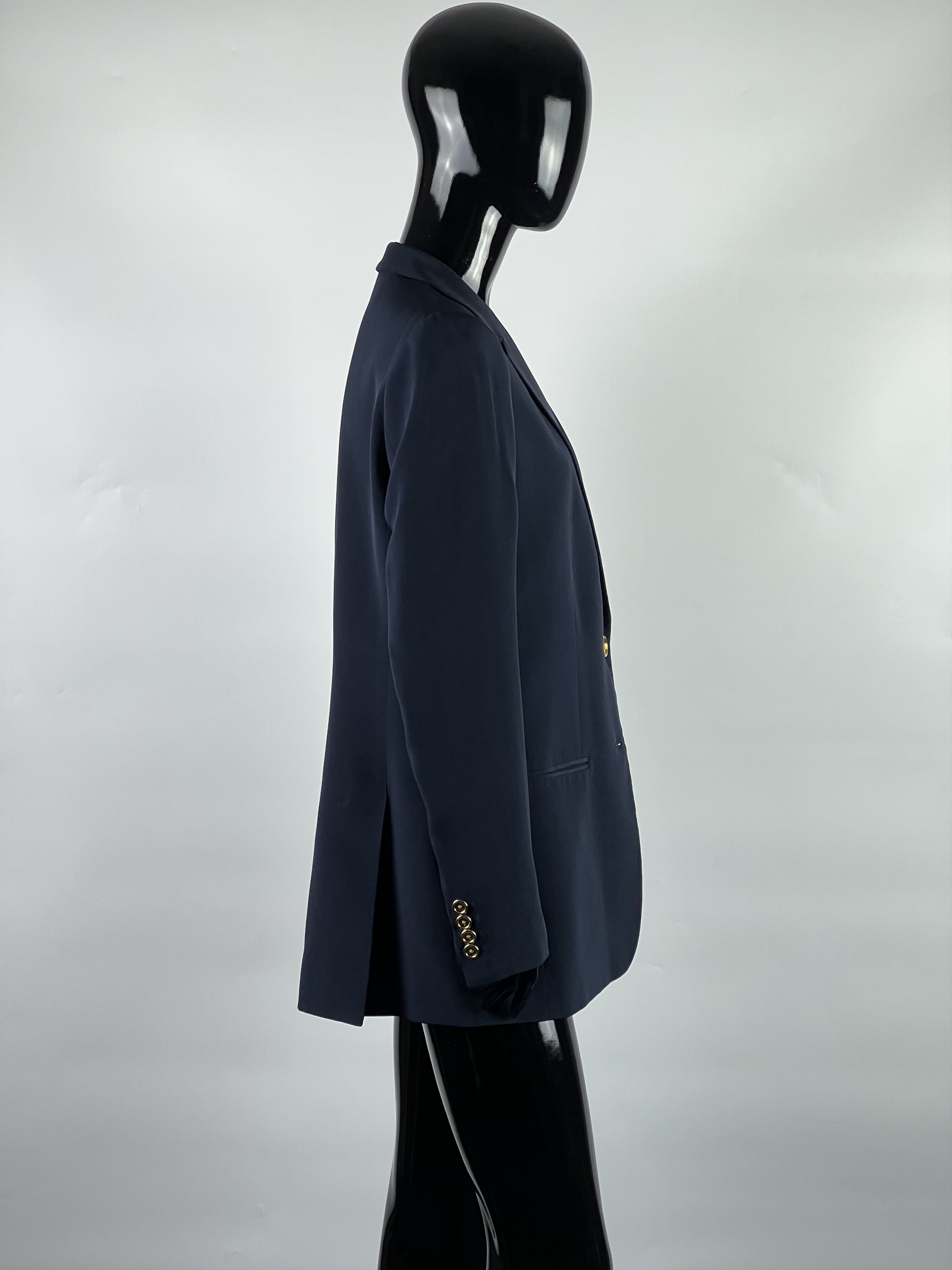 Joseph Joseph Navy Blue 100% Silk Blazer Jacket Size 38 Size M / US 6-8 / IT 42-44 - 2 Thumbnail
