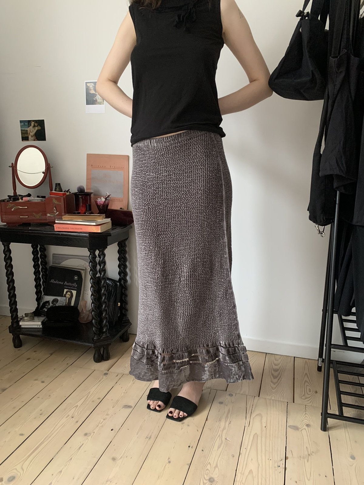Issey Miyake × Japanese Brand × Pleats Please Issey Miyake Yoshiki Hishinuma Peplum pleated maxi skirt Size 25" / US 0 / IT 36 - 8 Thumbnail