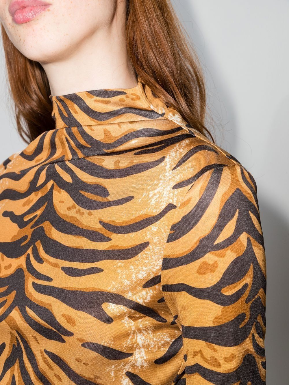 Jil Sander o1y1025 Turtleneck T-Shirt in Camel/Black Size S / US 4 / IT 40 - 3 Thumbnail