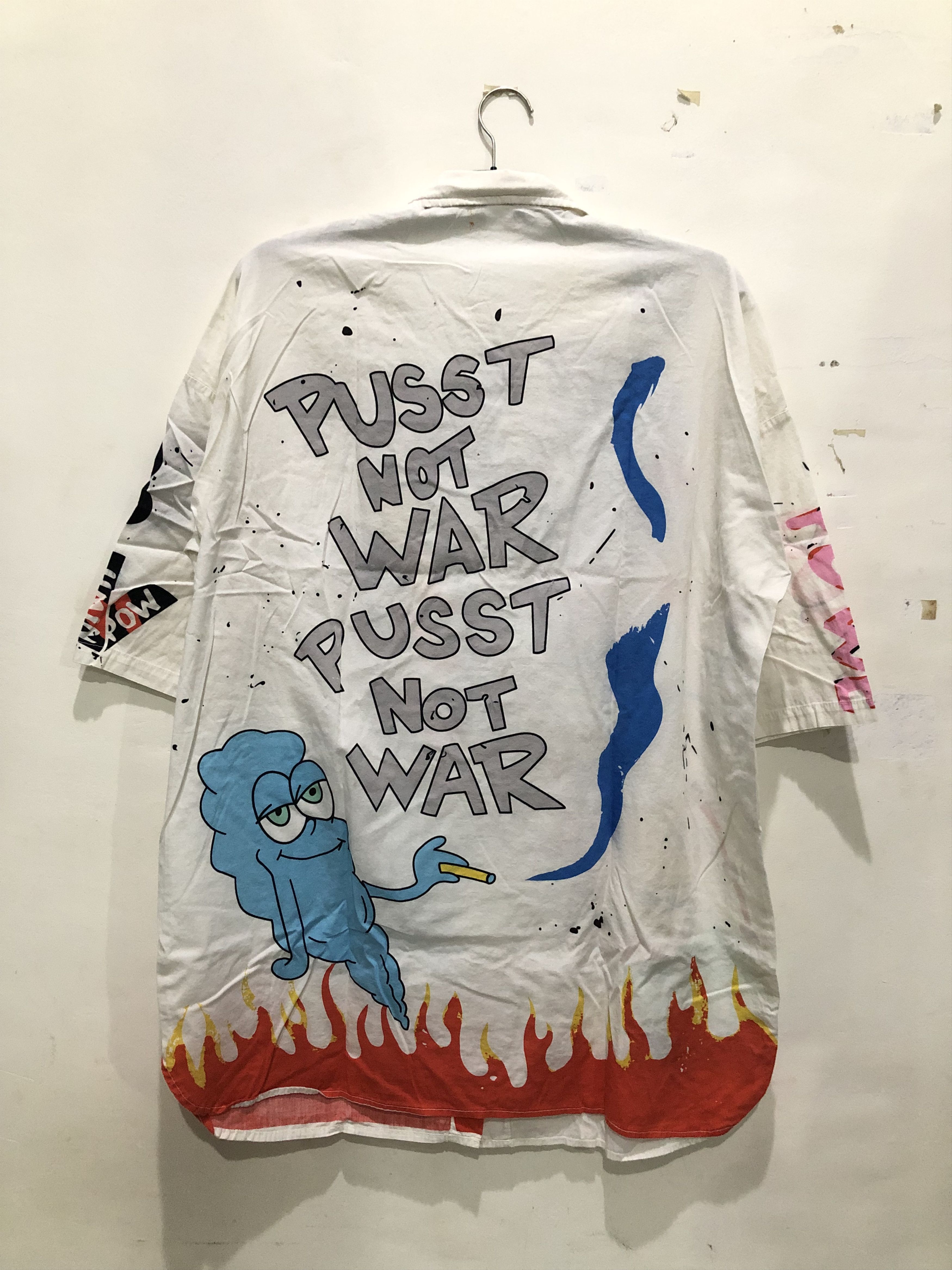 Japanese Brand Anhelon Robotic Pusst Not War Shirt Button Up Size US L / EU 52-54 / 3 - 3 Thumbnail