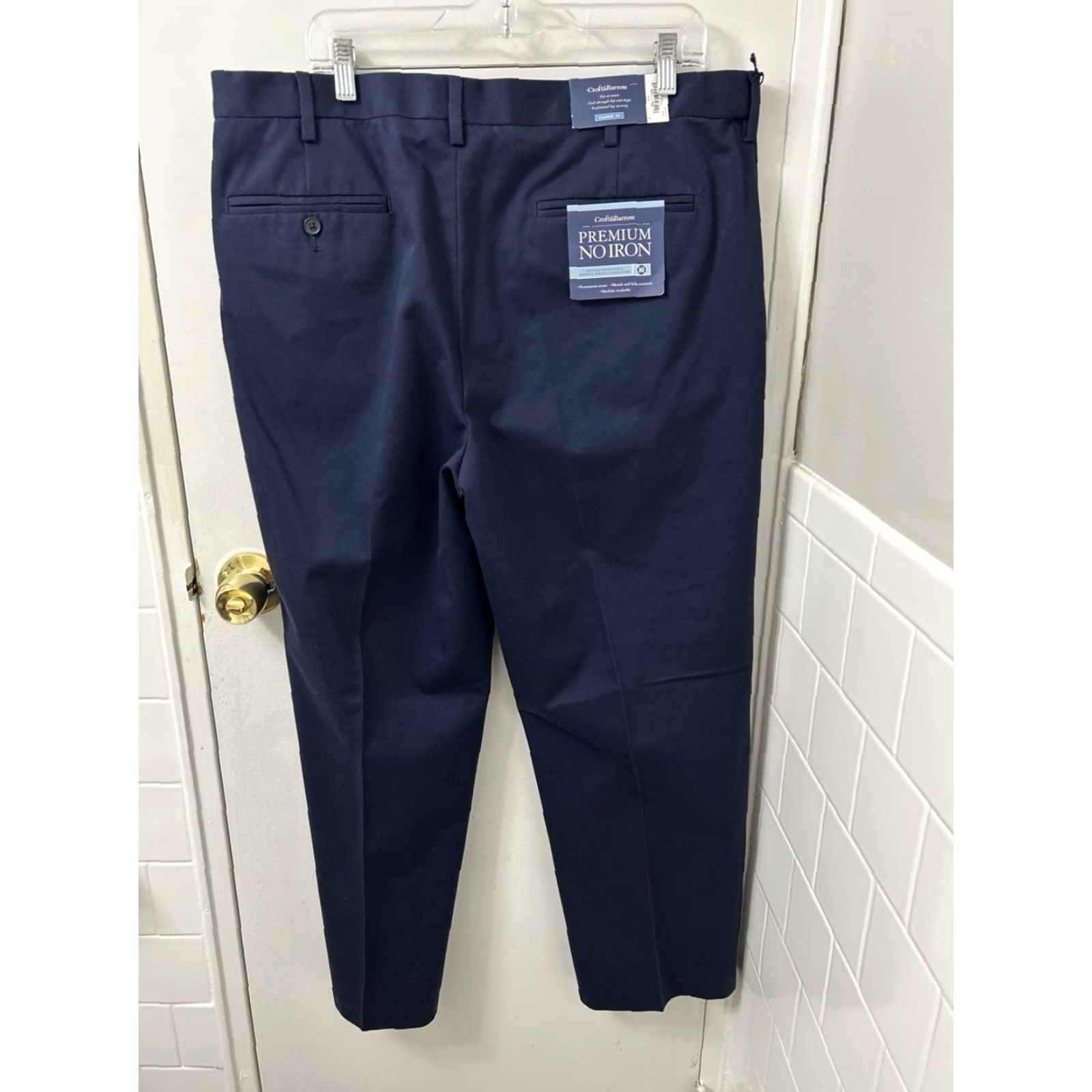 Croft & Barrow Crofts & Barrow Premium Pants Mens 38x30 Navy Blue Classic Fit YKK No Iron Dress Pants Size US 38 / EU 54 - 2 Thumbnail