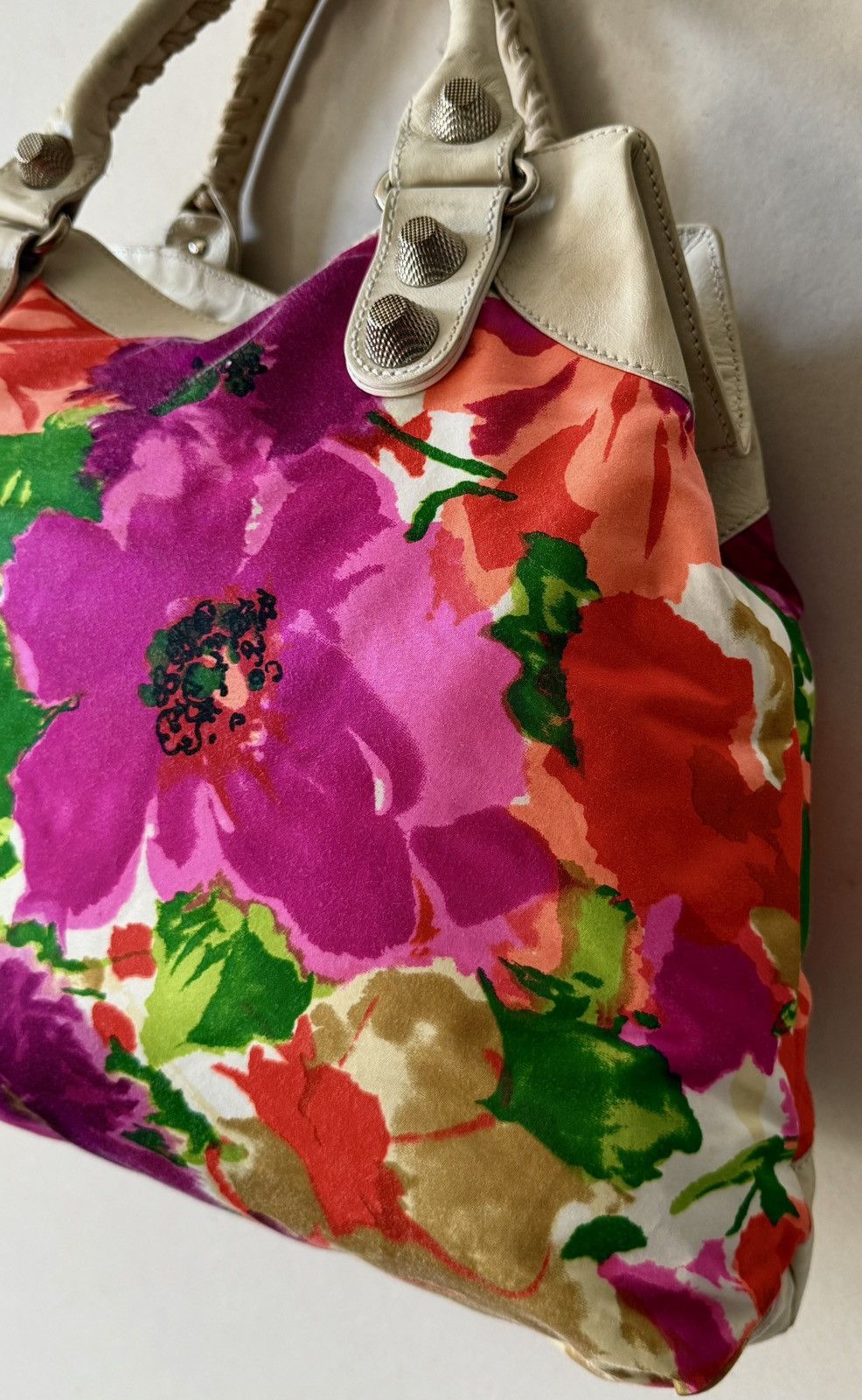 Balenciaga Balenciaga - 2000’s - Classic Motocross - Floral Satin Bag Size ONE SIZE - 4 Thumbnail