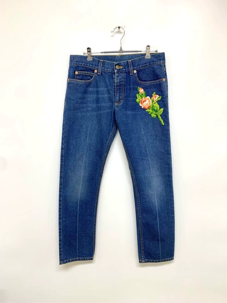 Gucci Gucci Embroidered tiger head denim trousers 2501-Nextarrow Size US 27 - 1 Thumbnail