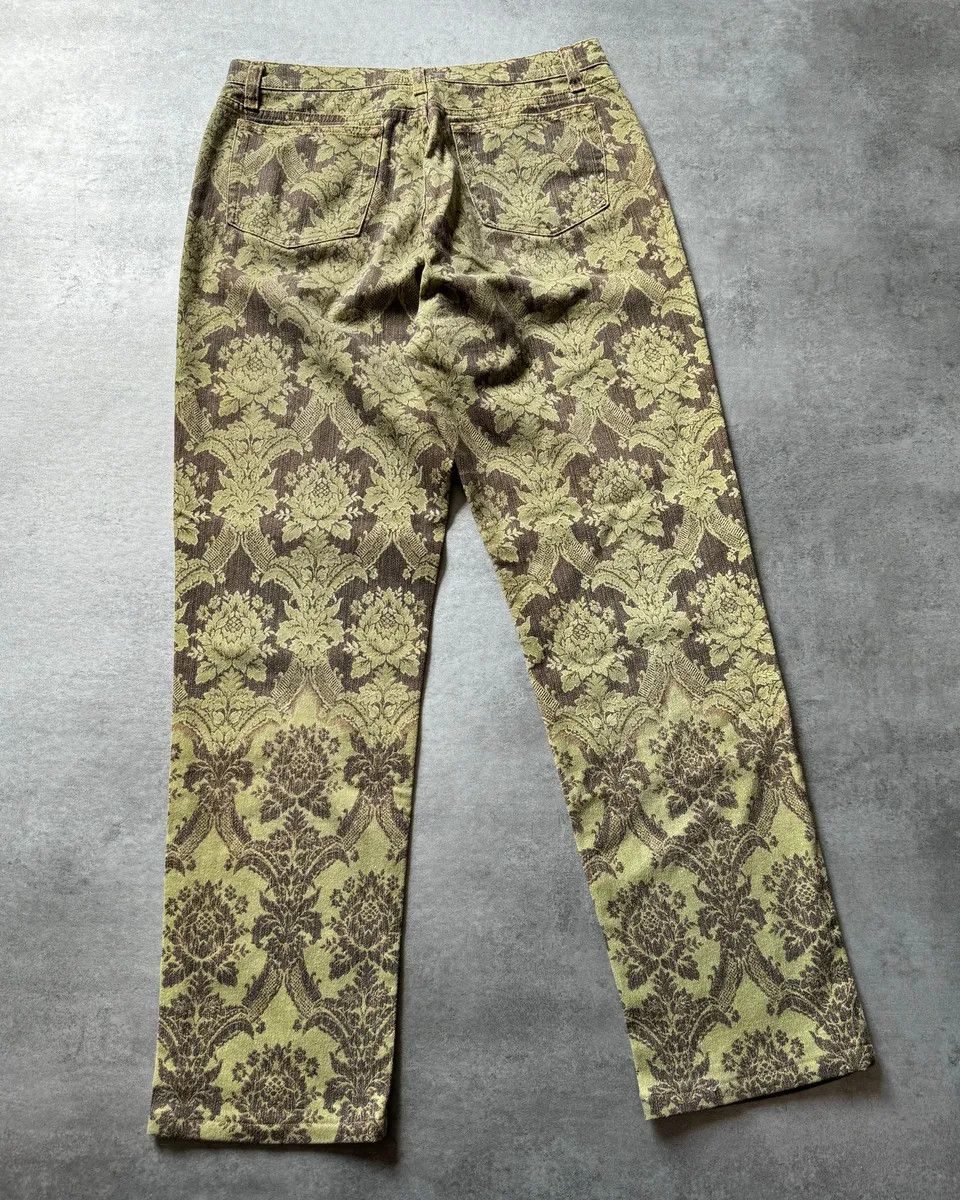 Designer × Roberto Cavalli × Vintage 1990s Roberto Cavalli Green Arabic Mozaic Pants Size US 32 / EU 48 - 3 Thumbnail