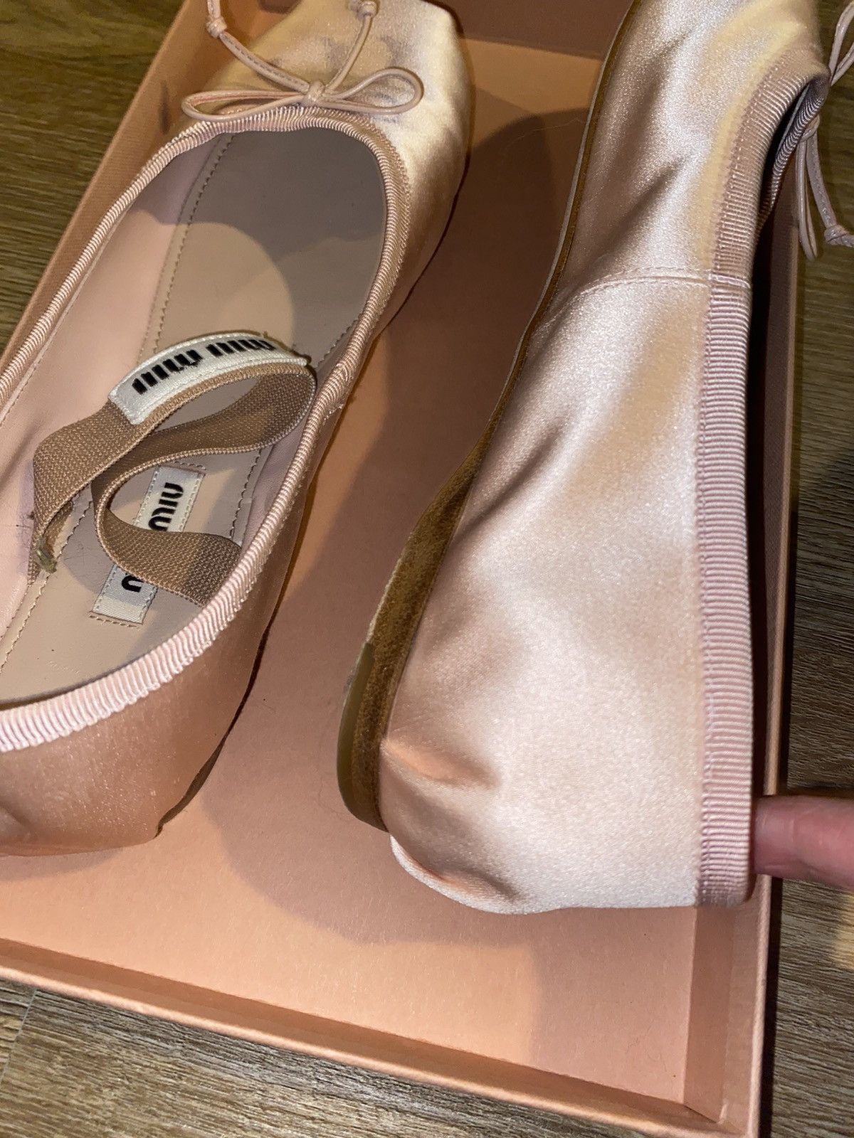 Miu Miu Pink Miu Miu Ballet Flats With Bow Detail Size US 7.5 / IT 37.5 - 8 Thumbnail