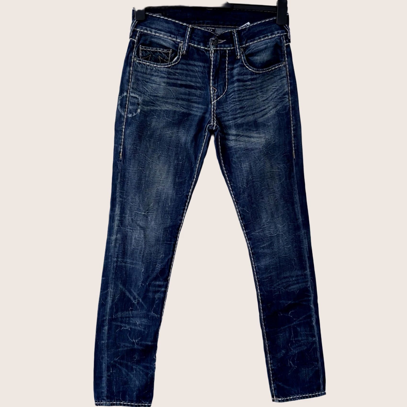 True Religion VINTAGE True Religion Geno No Flap Cable Stitch Jeans W29” L34” Relaxed Slim Mens Blue Size US 29 - 1 Thumbnail