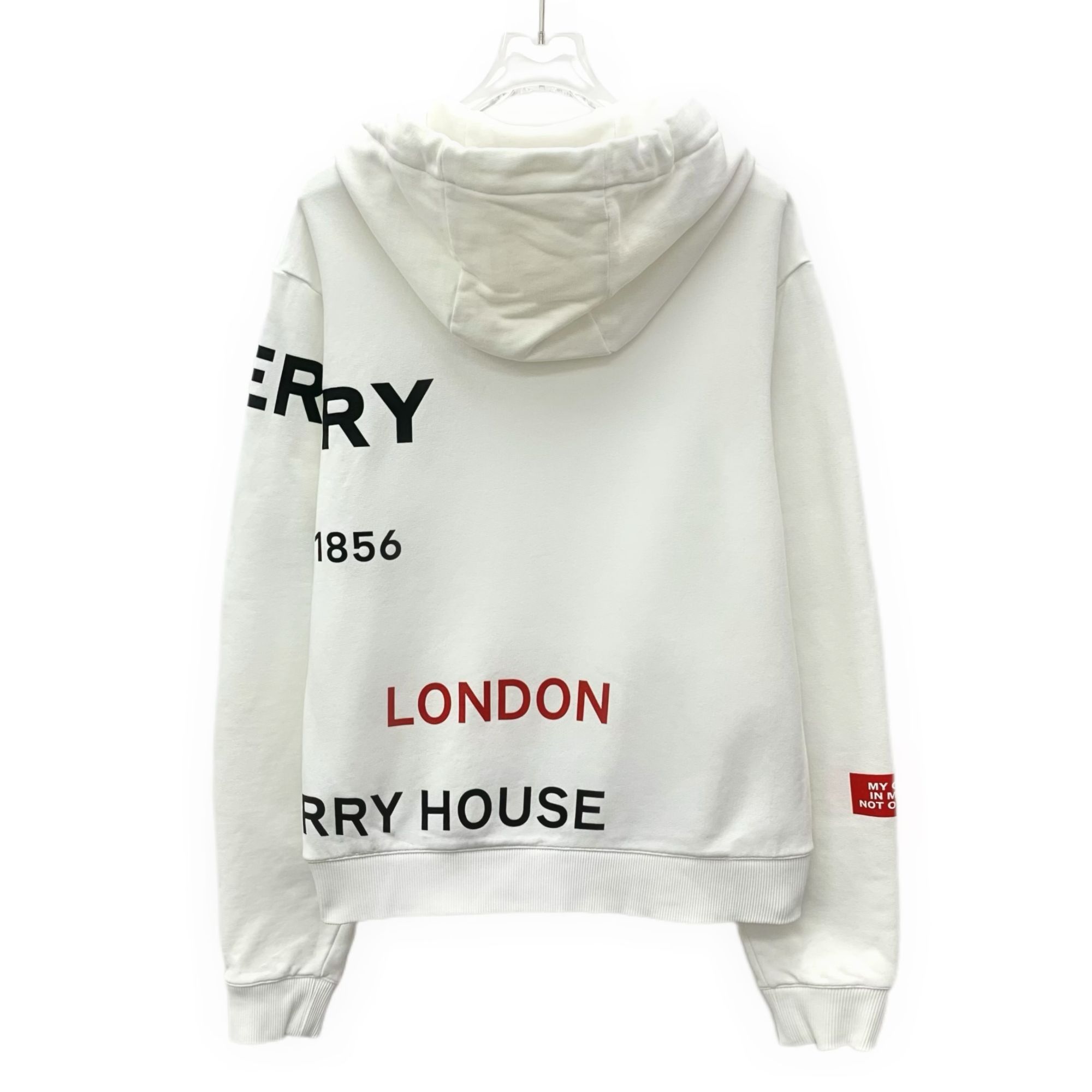 Burberry Burberry White Logo Print Hooded Cotton Sweatshirt XS Long S Size XS / US 0-2 / IT 36-38 - 7 Thumbnail