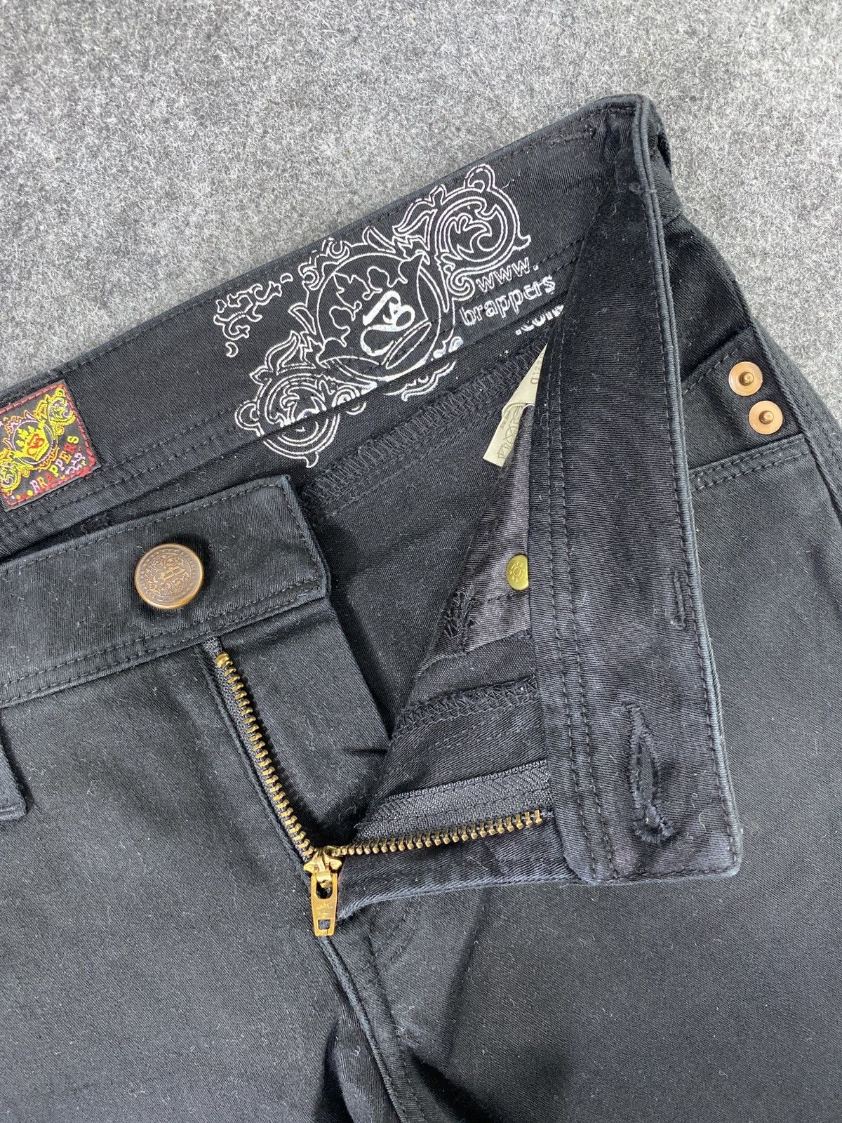 Japanese Brand × Jean Japanese Brand Brappers Bootcut Black Jeans - J1099 Size 29" - 7 Thumbnail