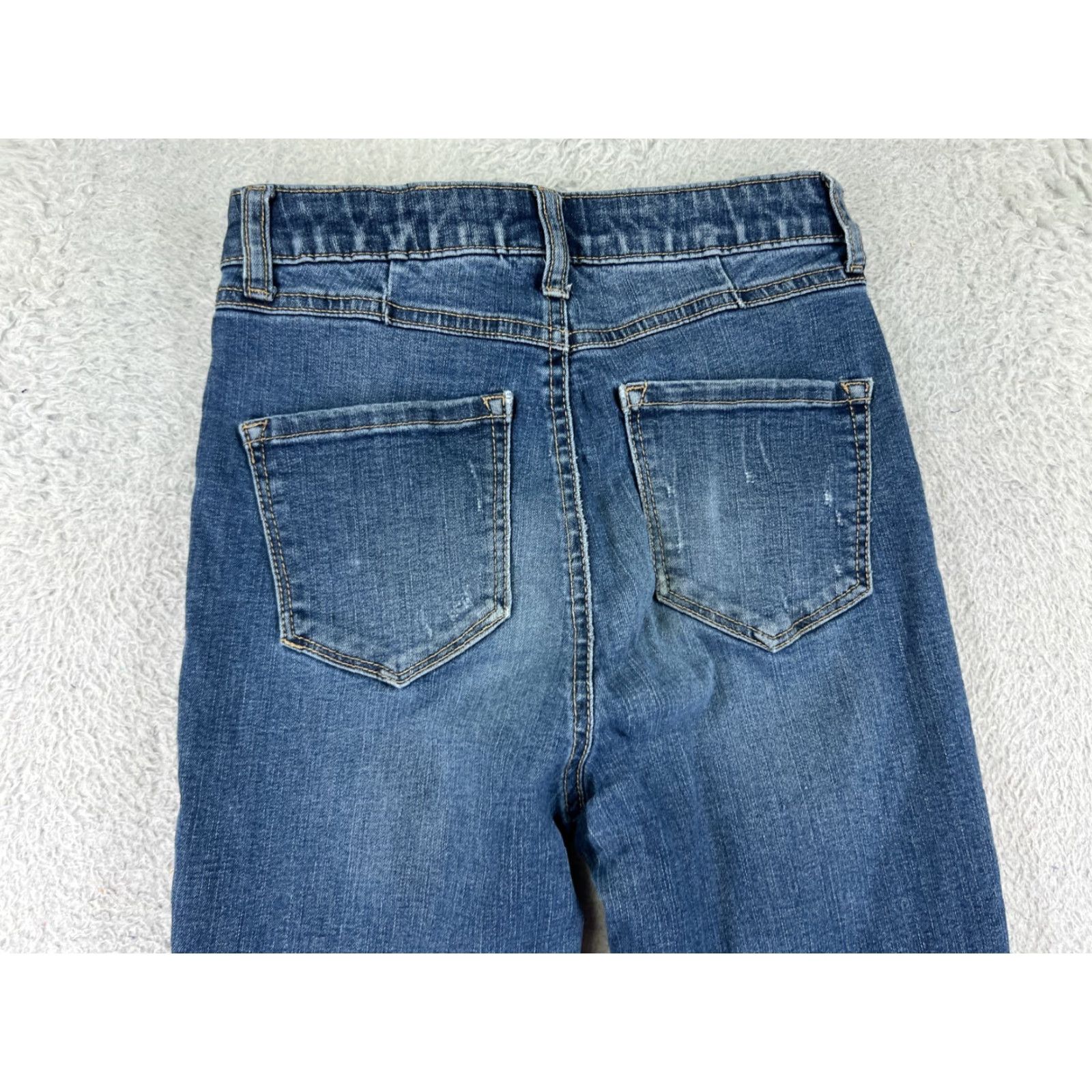 Vintage Rewash Vintage Womens Jeans Skinny Tapered High Rise Blue Denim 28 Inseam Cotton Blend 90s Fashion Ladies Size 25" / US 0 / IT 36 - 3 Thumbnail