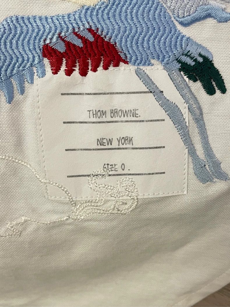 Thom Browne Thom browne Blue, white and red color matching show embroid Size US XS / EU 42 / 0 - 5 Thumbnail