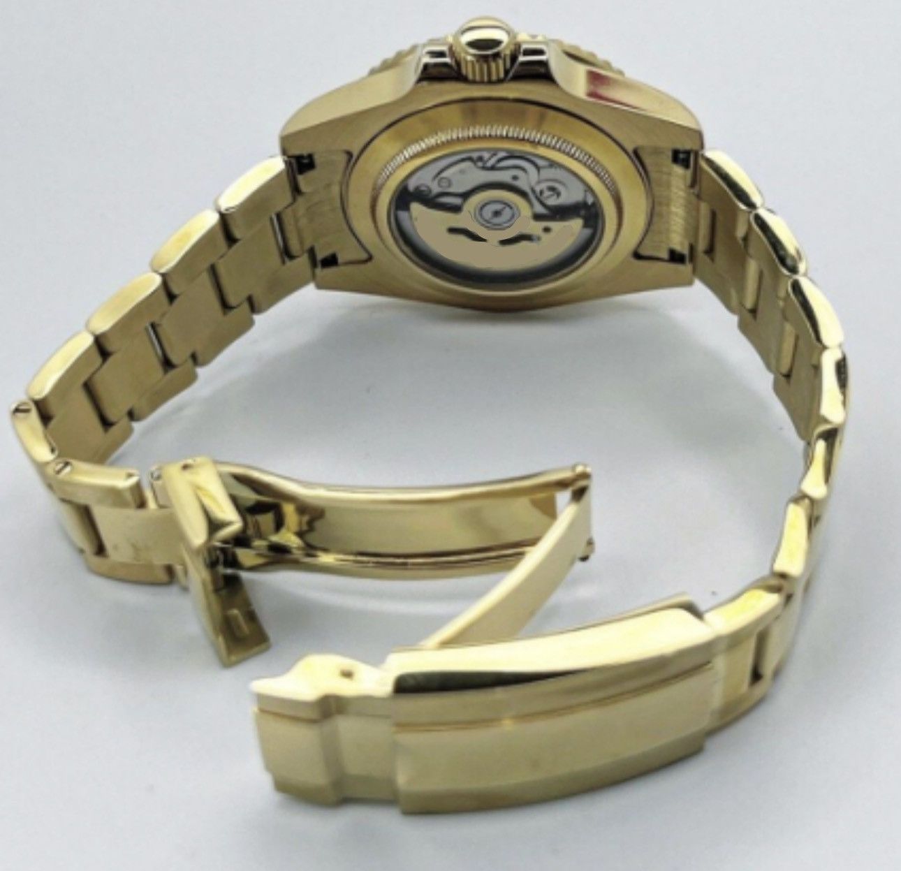 Japanese Brand Seiko Mod Submariner Date White Dial Steel Watch Gold 41mm Size ONE SIZE - 3 Thumbnail