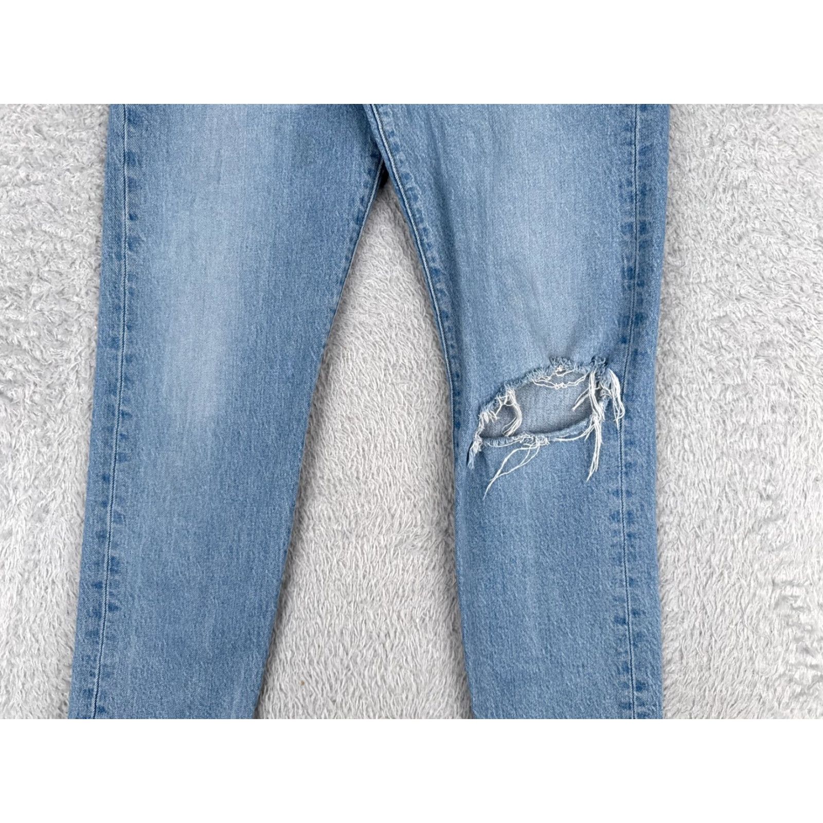 Levi's Levi's Jeans Womens 27 Blue Denim Wedgie Fit Regular Mid 26 Inseam Distressed Stretch 5-Pocket Cotton Button Zipper Denim Jeans Vintage Retro Size 27" / US 4 / IT 40 - 3 Thumbnail