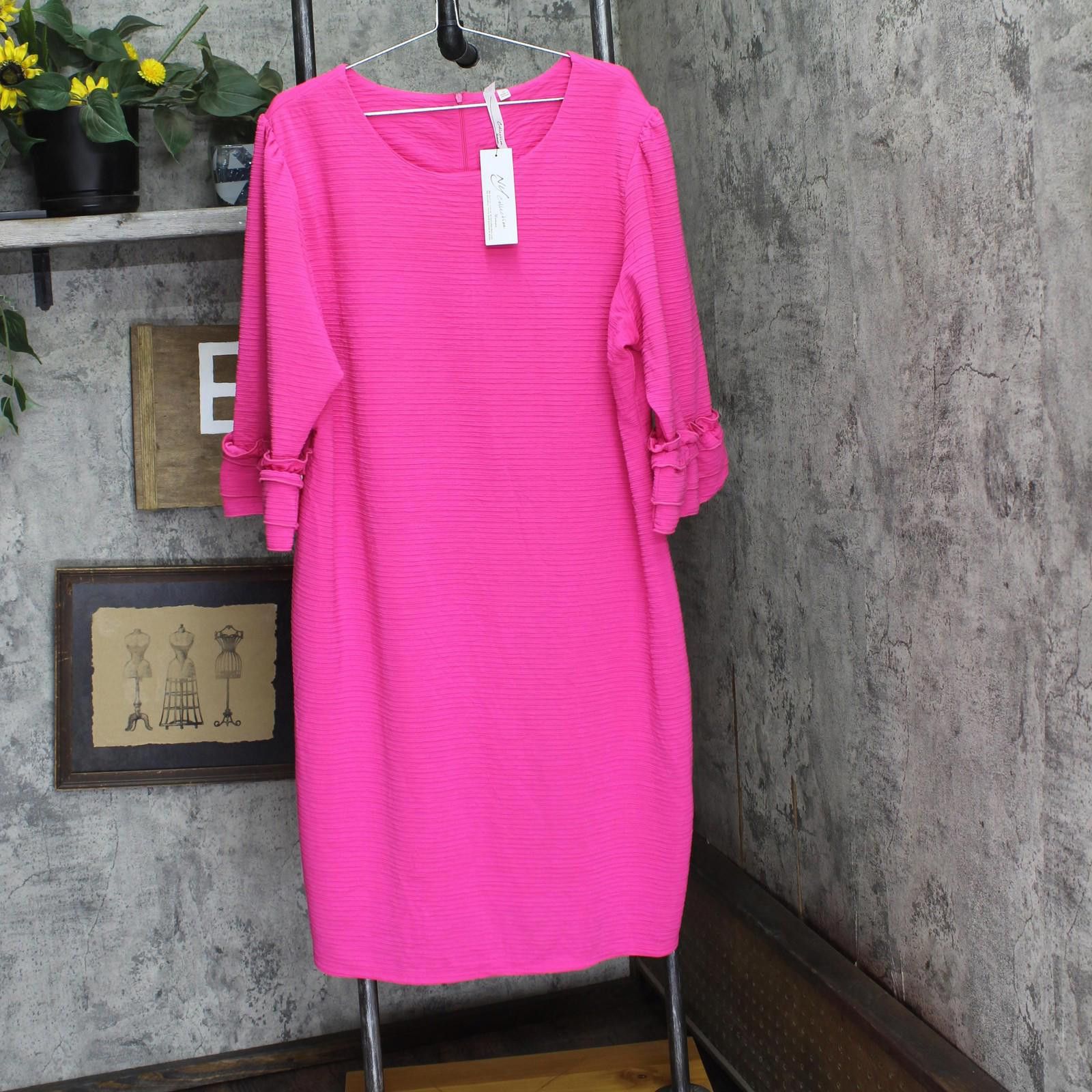 Designer Nwt Ny Collection Dress With 3/4 Sleeves Havana Pink 3x Size 3XL / US 20-22 - 1 Thumbnail