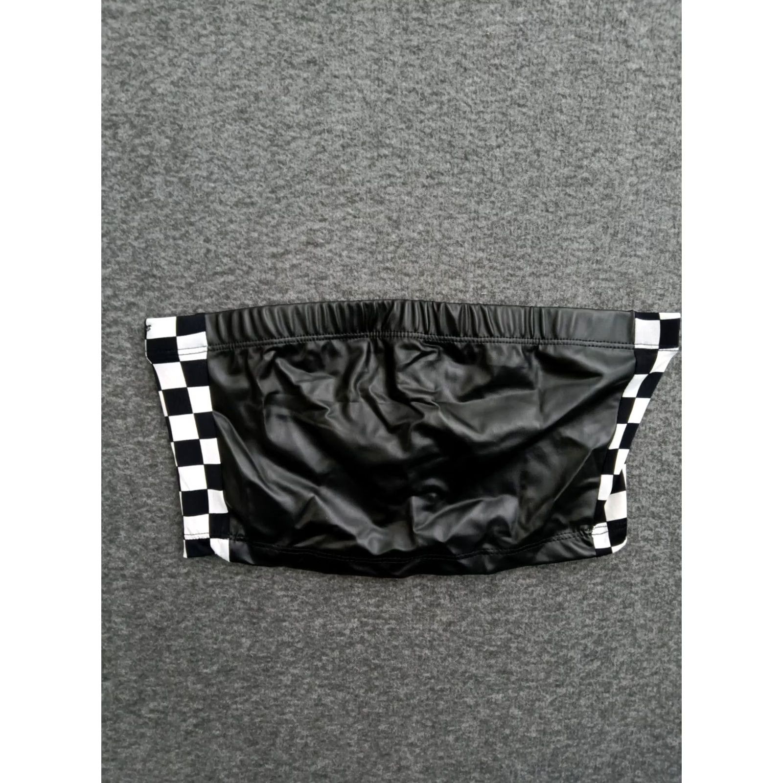 Vintage Codigo Black Tube Top S Black/White Checkers Shirt Womens XS Size S / US 4 / IT 40 - 2 Thumbnail