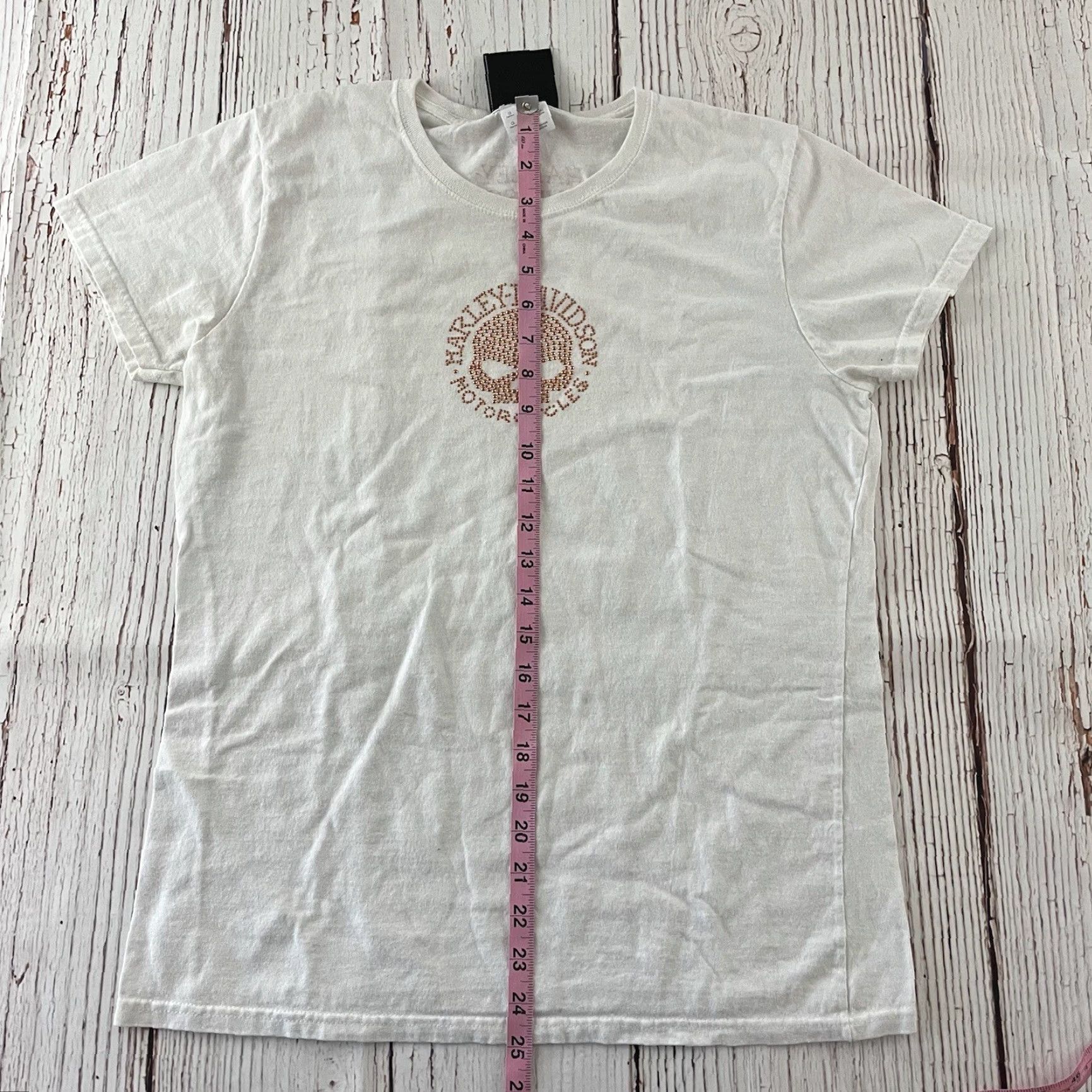 Harley Davidson Harley-Davidson Museum Jeweled Short Sleeve T Shirt White Womens L Milwaukee WI Size L / US 10 / IT 46 - 6 Thumbnail