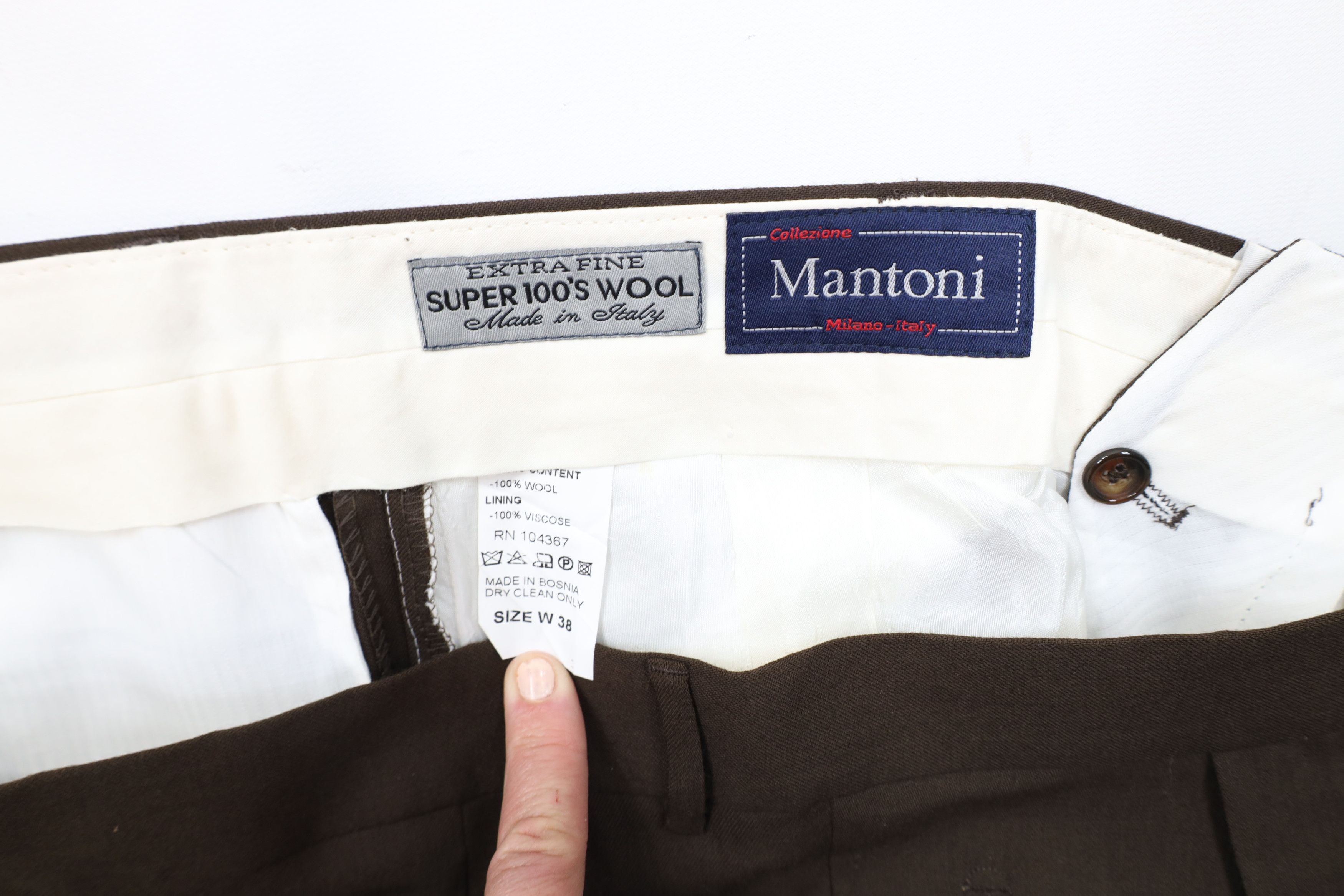 Vintage Deadstock Vintage 90s Streetwear Wool Wide Leg Chino Pants Size US 38 / EU 54 - 8 Thumbnail