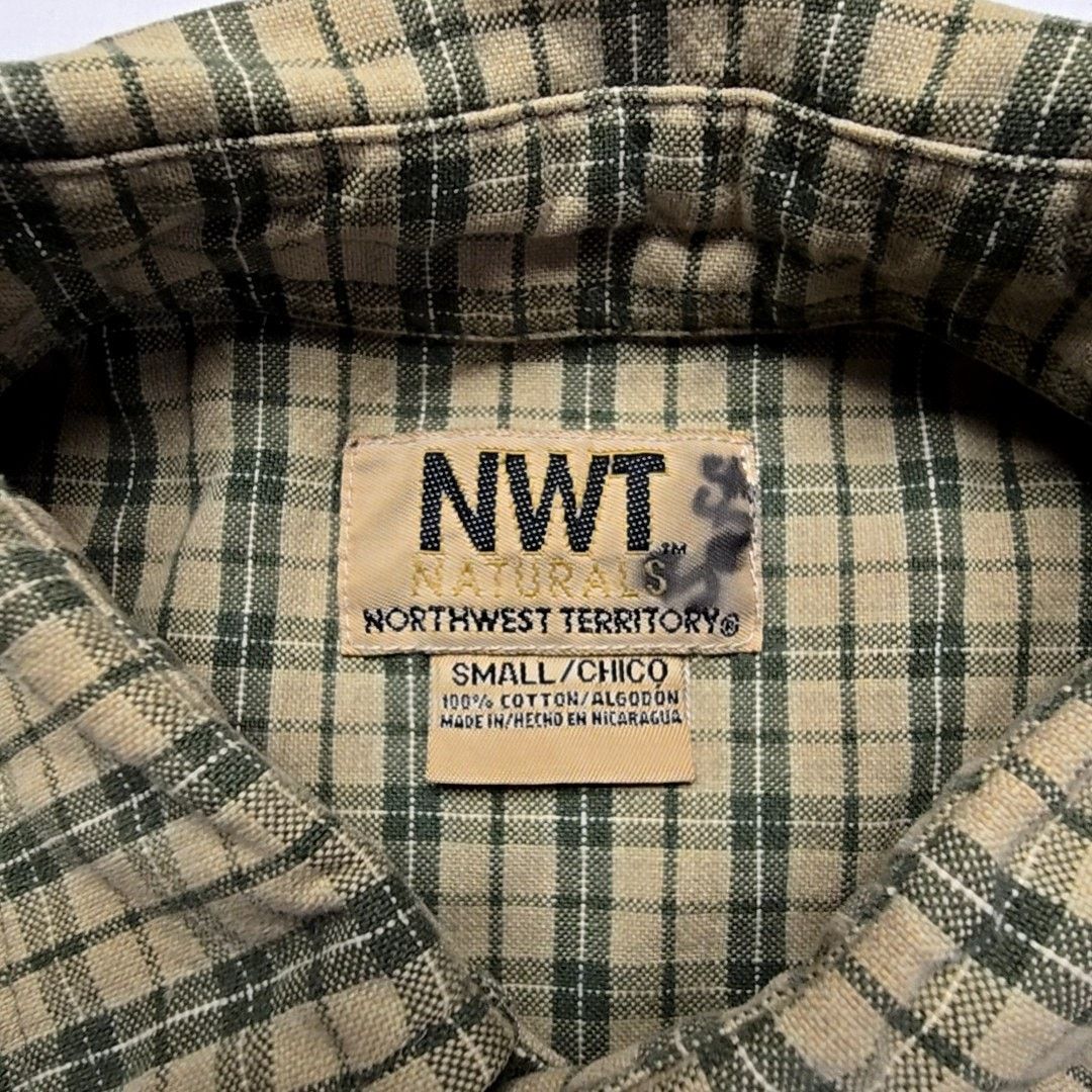 Northwest Territory NWT Naturals Plaid Shirt Button Down Brown Checkered S Size US S / EU 44-46 / 1 - 6 Thumbnail