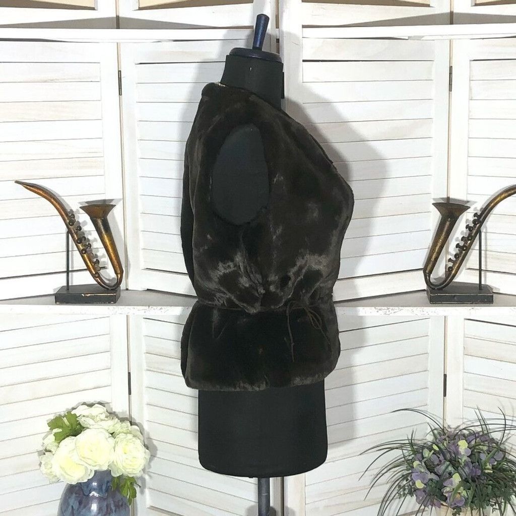 Vintage 90s Y2K Faux Fur vest brown Charlotte Russe Made In USA sz S Size L / US 10 / IT 46 - 3 Thumbnail