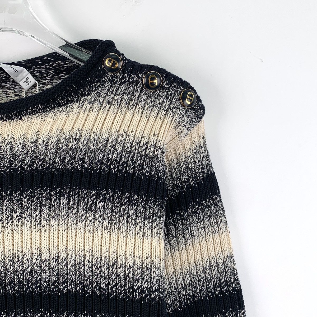 Dior Dior Colorblocked Striped Cotton Long Sleeve Knit Sweater Size XS / US 0-2 / IT 36-38 - 3 Thumbnail