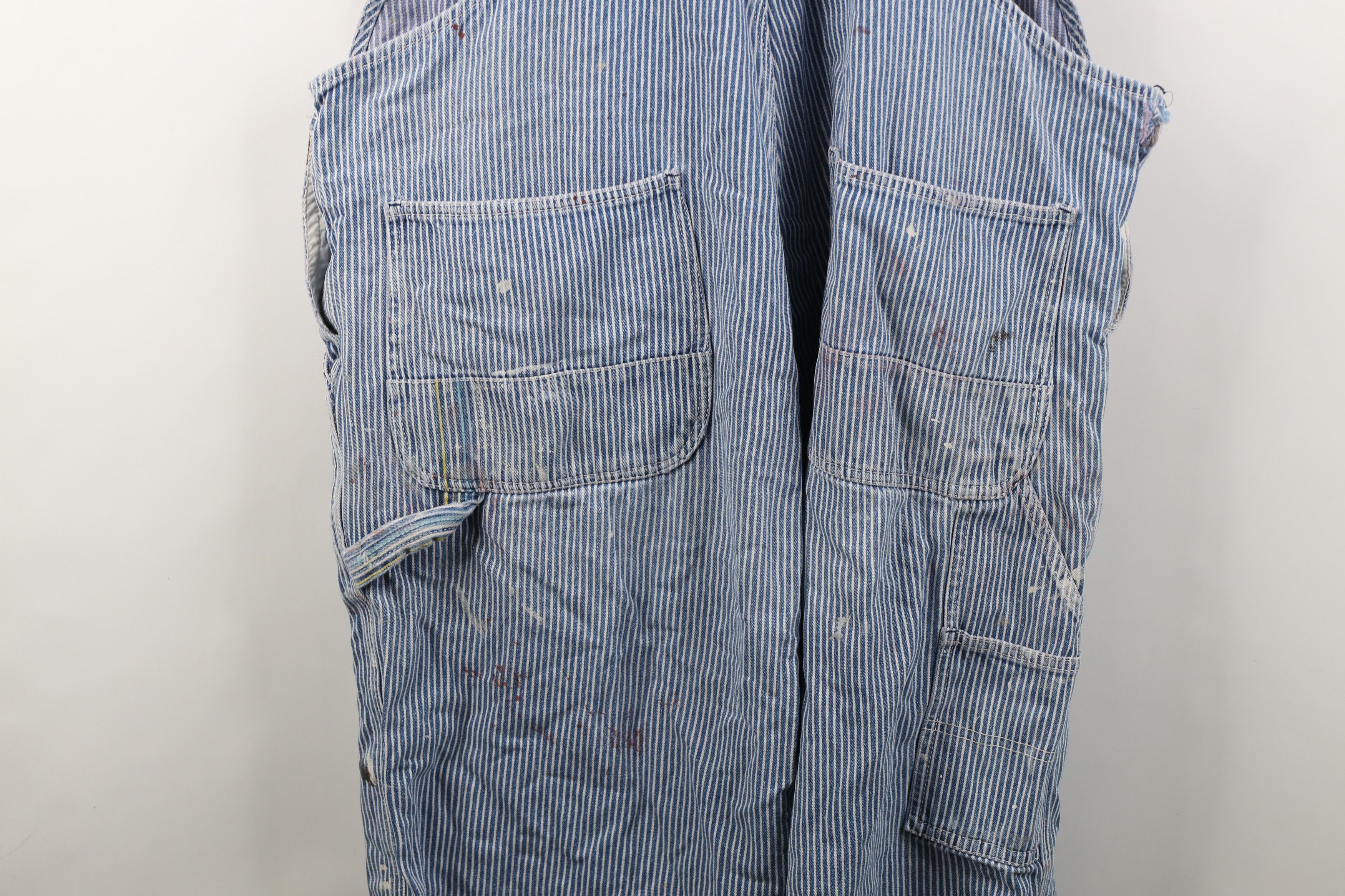 Vintage Vintage 90s Streetwear Cut Off Hickory Striped Overalls Size US 42 / EU 58 - 19 Thumbnail