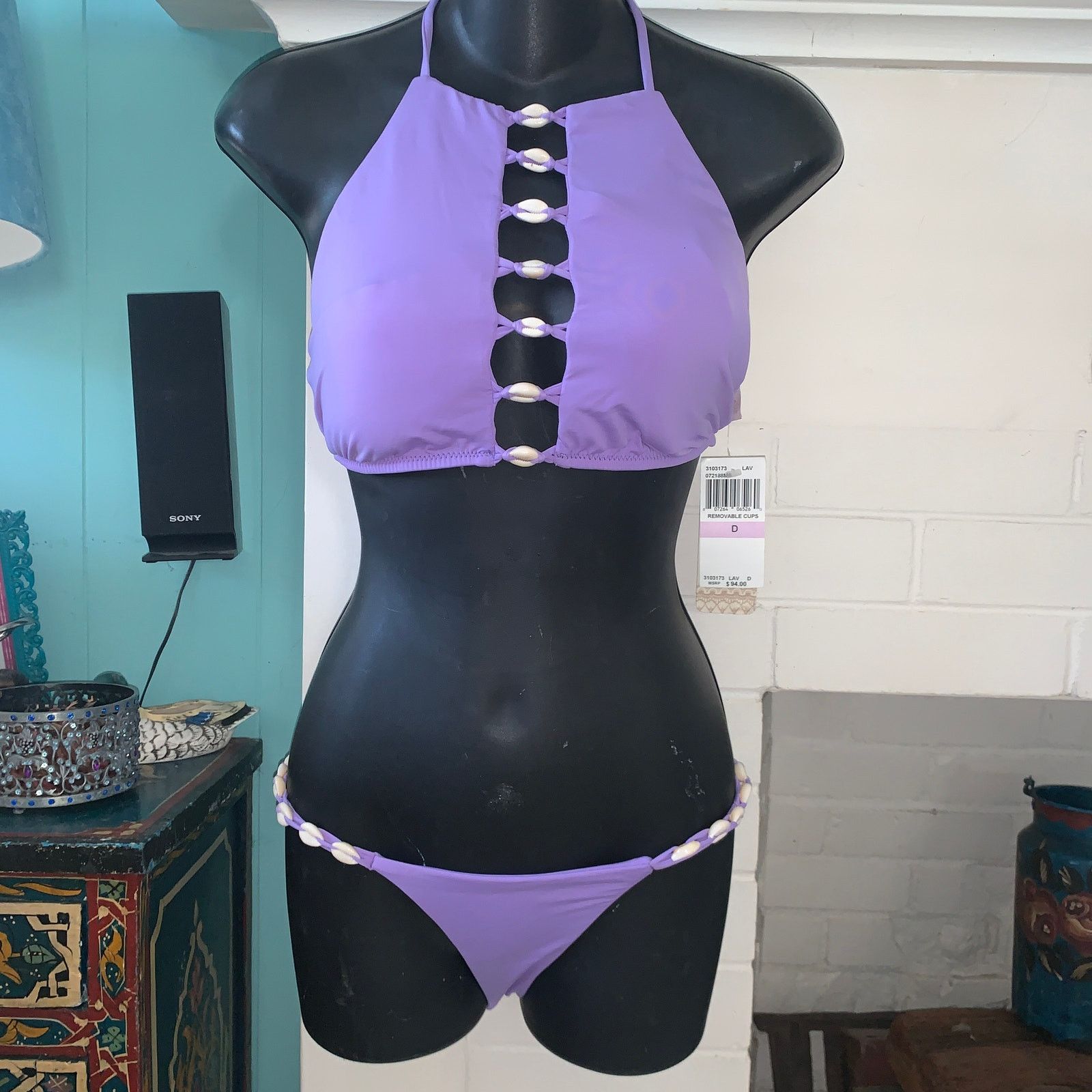 Other NWT $168 ALE LAVENDER COWRIE SHELL BIKINI XS BOTTOM D CUP Size ONE SIZE - 1 Thumbnail