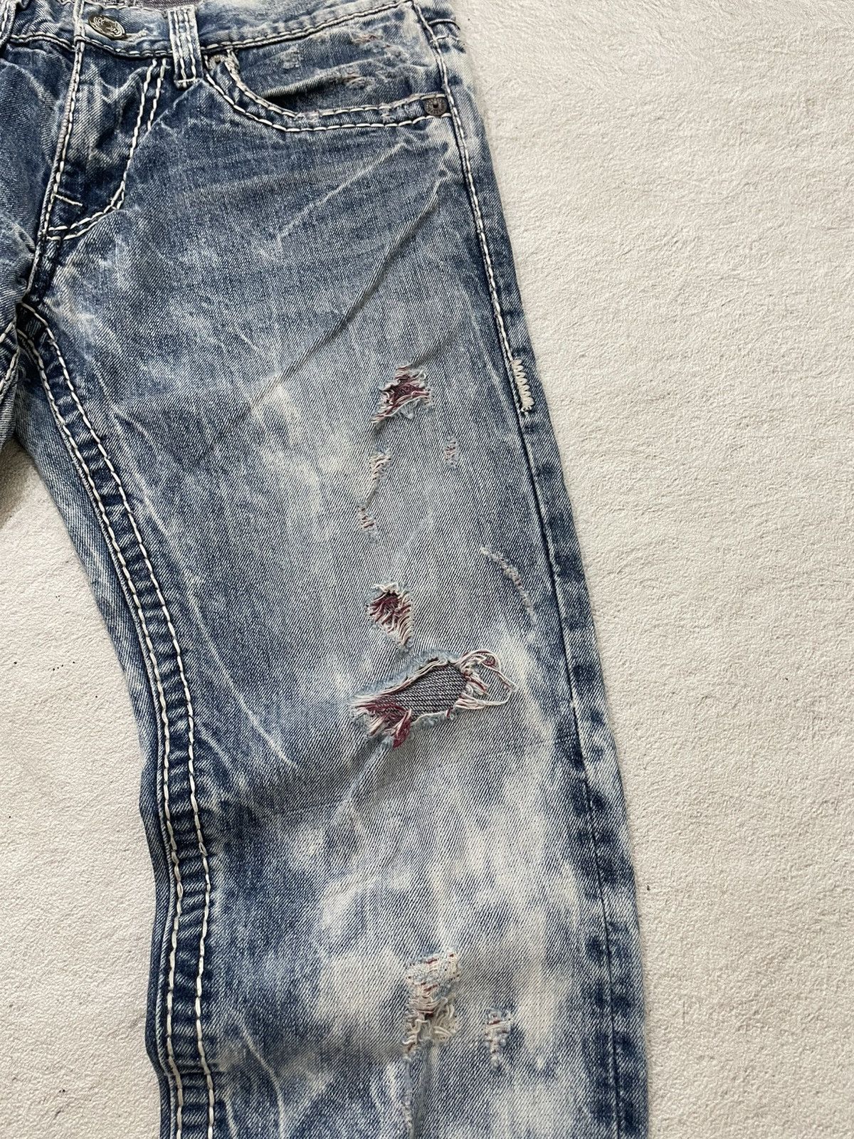 If Six Was Nine 2000s Buckaro Acid Wash Denim Ripped Jeans Distressed Lgb If Size US 31 - 3 Thumbnail