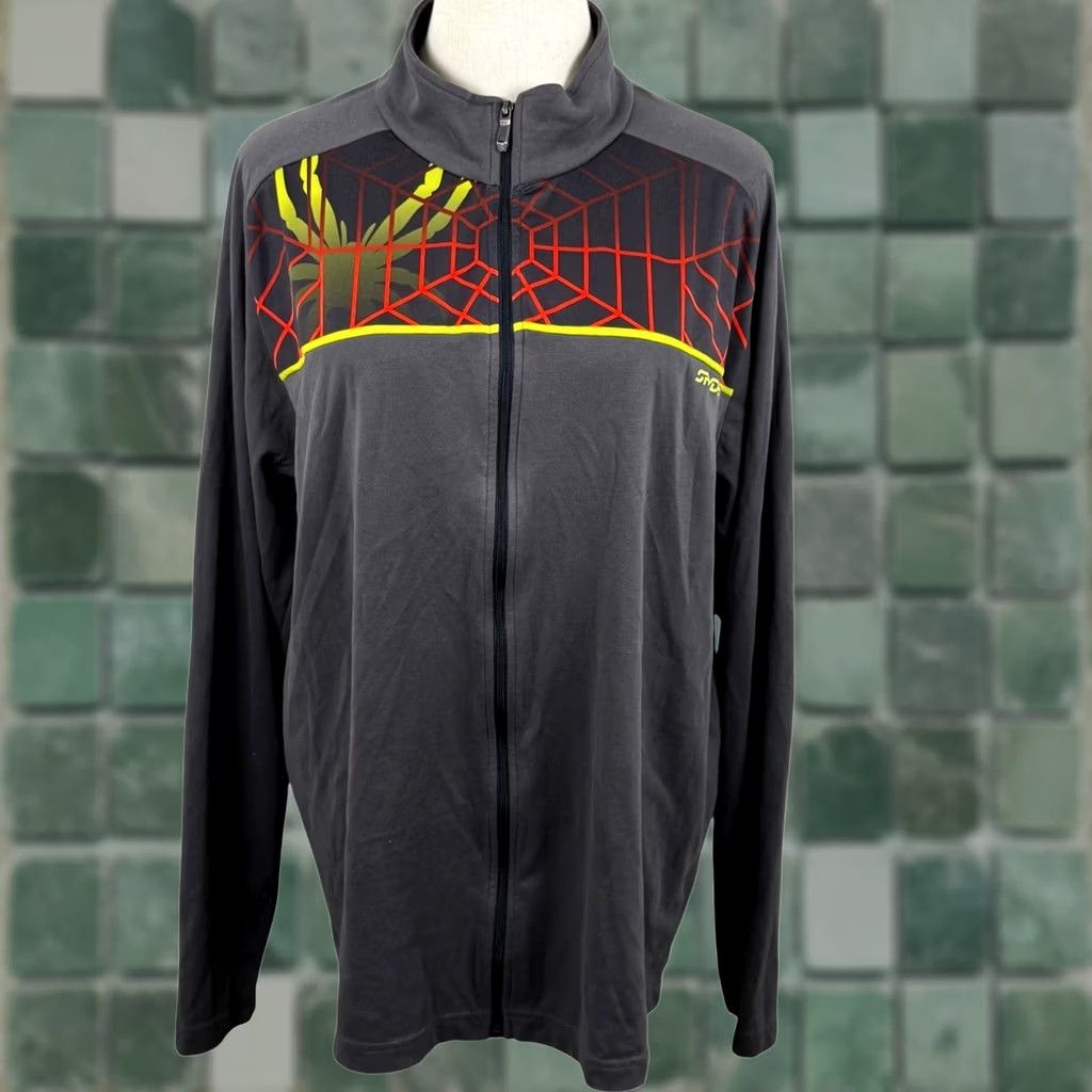 Spyder Spyder Mens XL Track Jacket Gray Spiderweb Graphic Full Zip Mock Neck Athletic Size US XL / EU 56 / 4 - 1 Thumbnail