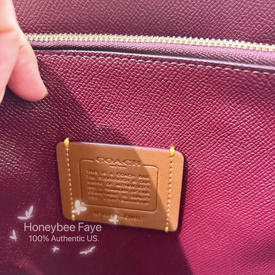 Coach NWT Coach Mollie Tote Bag 25 CW017 Dark Wine Size ONE SIZE - 5 Thumbnail