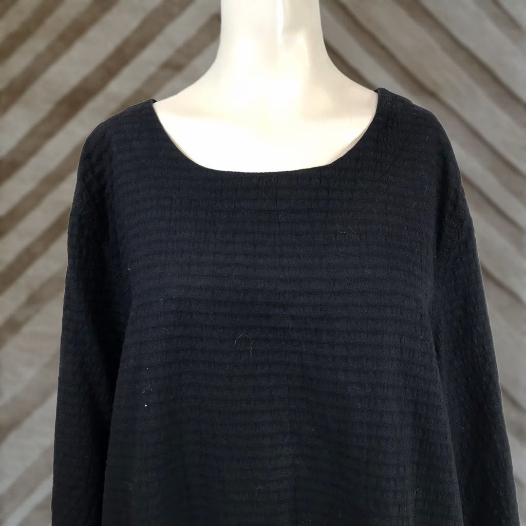 Alife Focus Casual Life Tunic Blouse 3/4 Sleeve Button Detail Pockets Black L Adult Womens Size L / US 10 / IT 46 - 1 Thumbnail