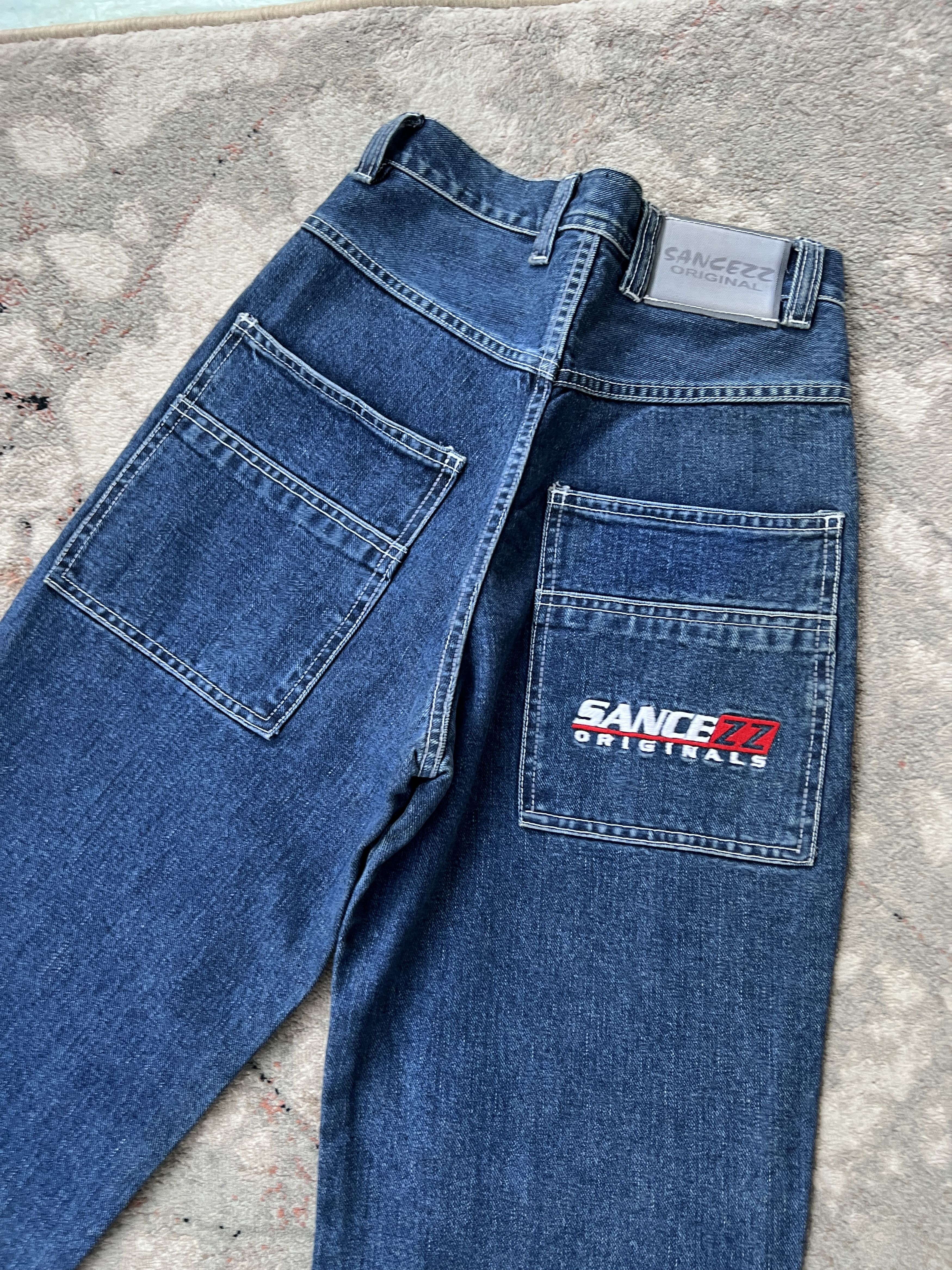 Japanese Brand Vintage Sancezz Rap Hip-Hop Baggy Denim Pants Size 25 Size US 26 / EU 42 - 2 Thumbnail