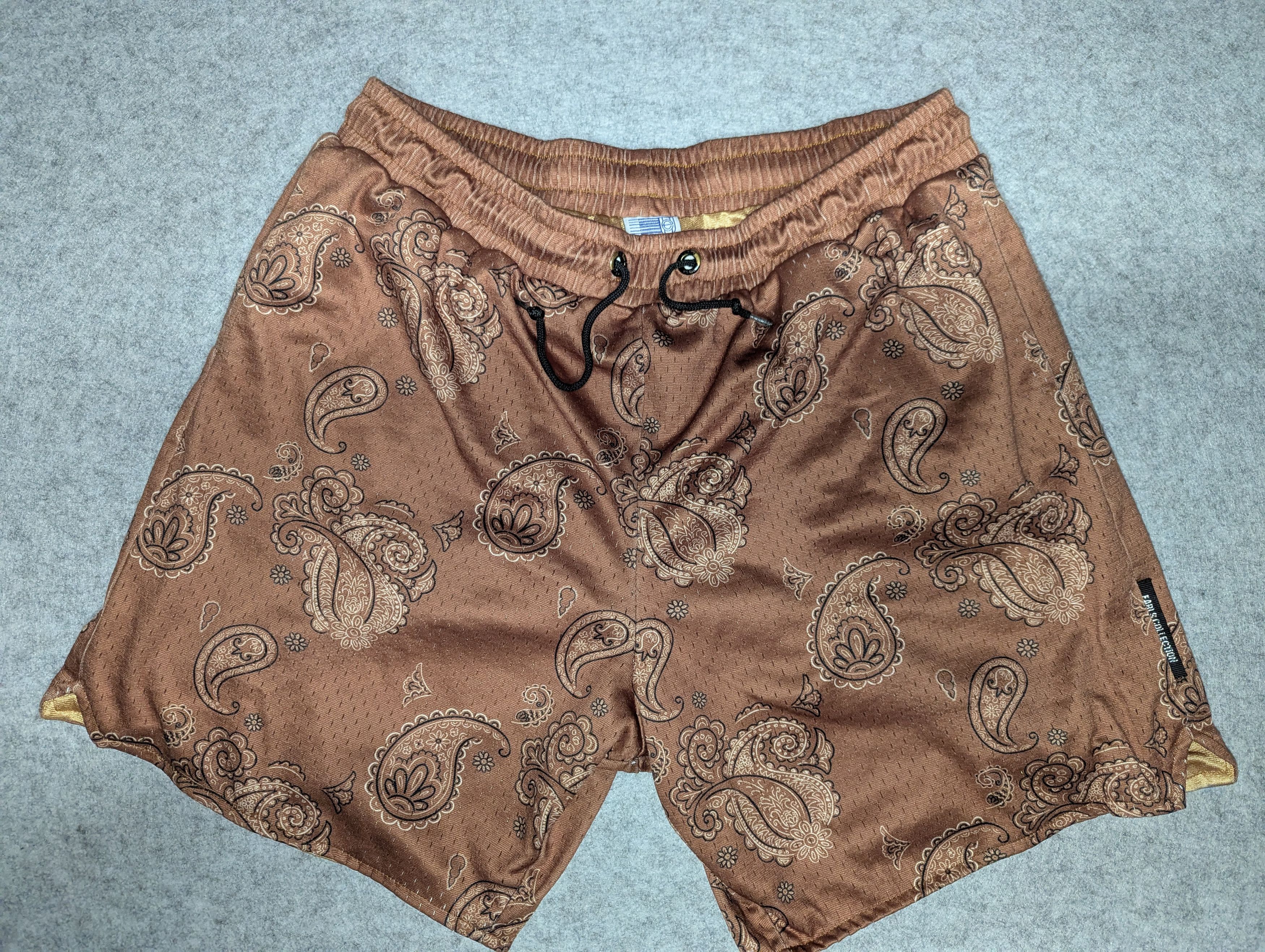 Vintage Earls Collection William Paisley Short - Coffee Brown Size US 34 / EU 50 - 1 Thumbnail