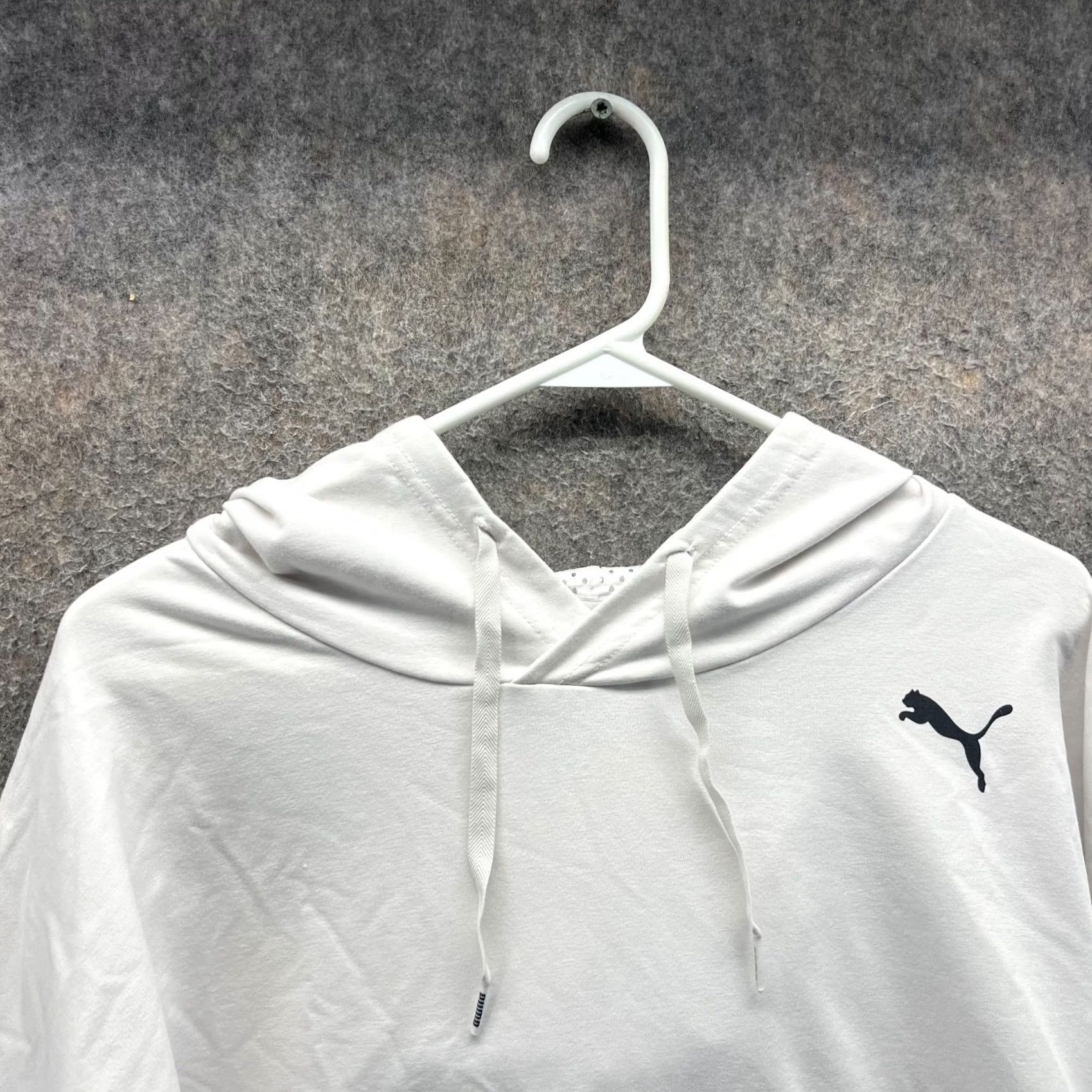 Puma PUMA Hoodie Womens XS White Logo Pullover Cropped Long Sleeve Jacket Winter Fall Activewear Crew Neck Size XS / US 0-2 / IT 36-38 - 7 Thumbnail