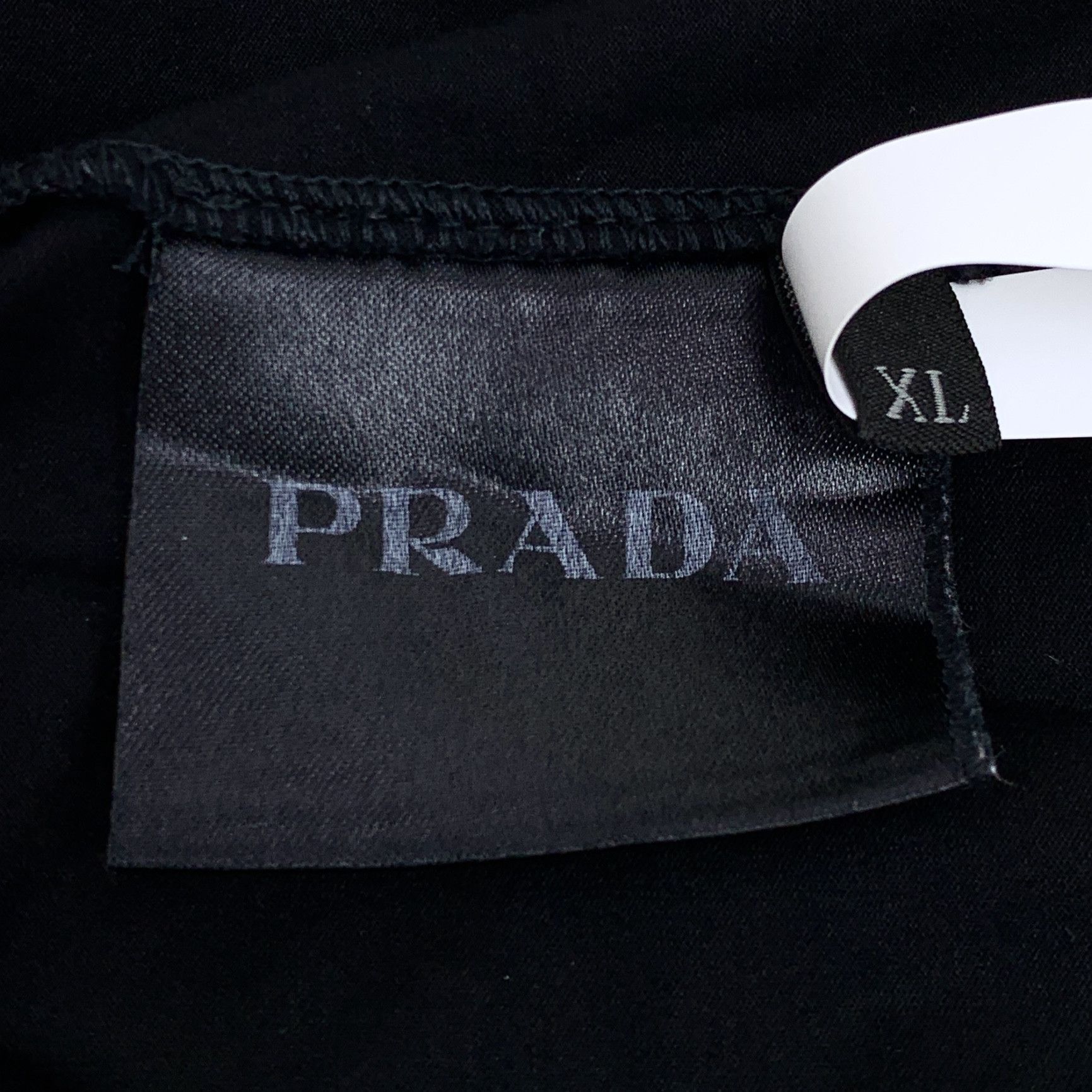 Prada Prada T-Shirt V-Neck Black Cotton Tee (Size XL) Size US XL / EU 56 / 4 - 2 Thumbnail