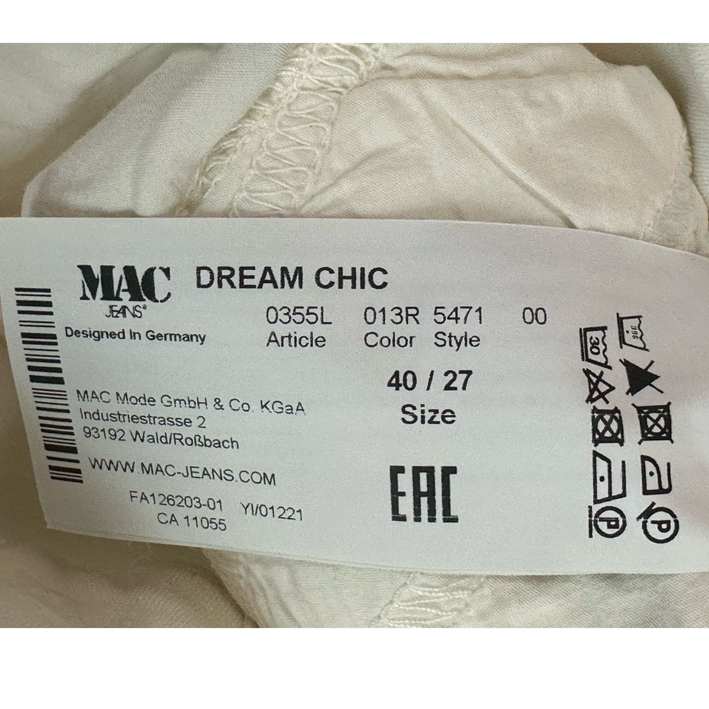 MAC Jeans Mac jeans Dreams Chic cream crop jeans size 40 - 27 Size 27" / US 4 / IT 40 - 4 Thumbnail