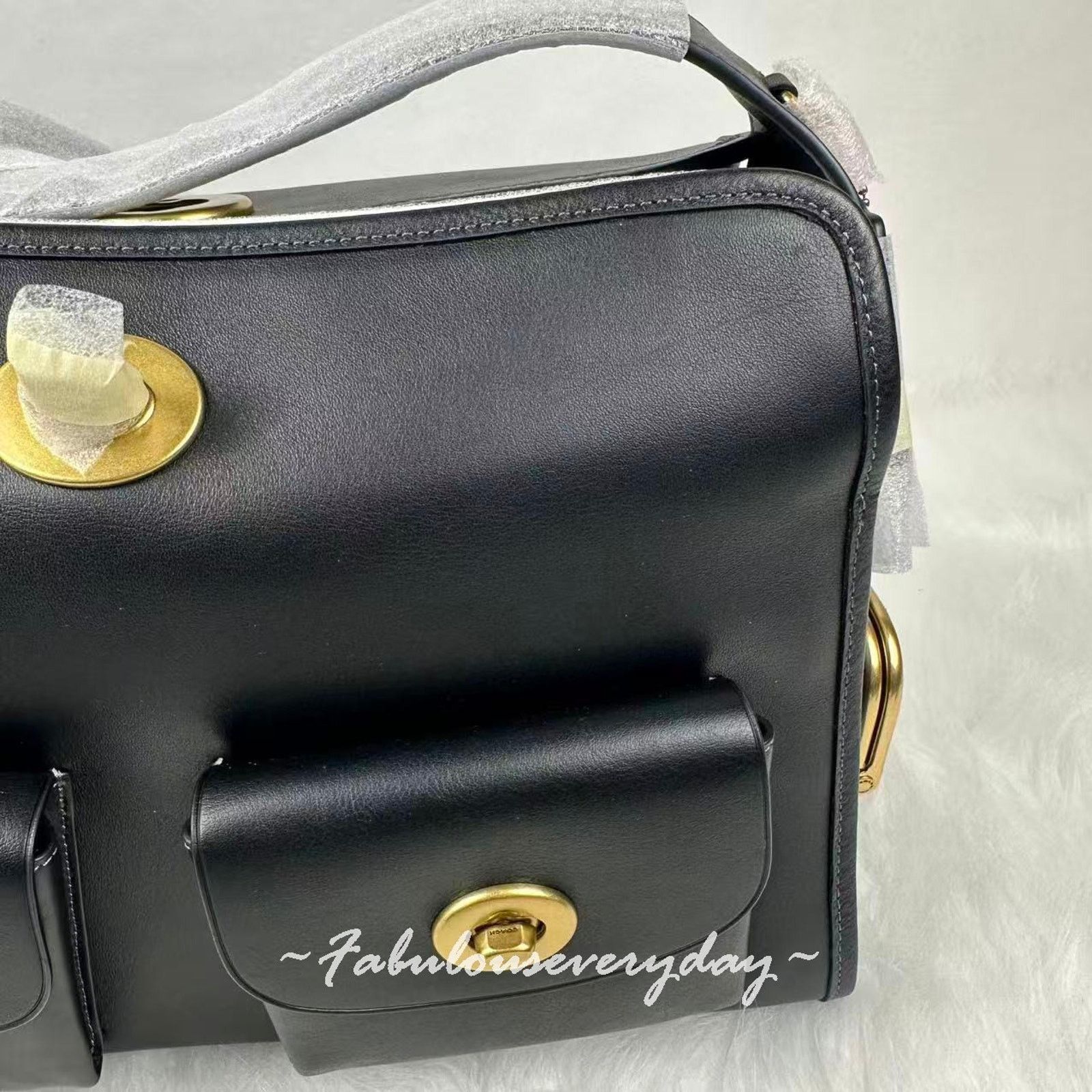 Coach Coach Haversack Bag Shoulder Bag In Leather/Brass/Black Size ONE SIZE - 7 Thumbnail