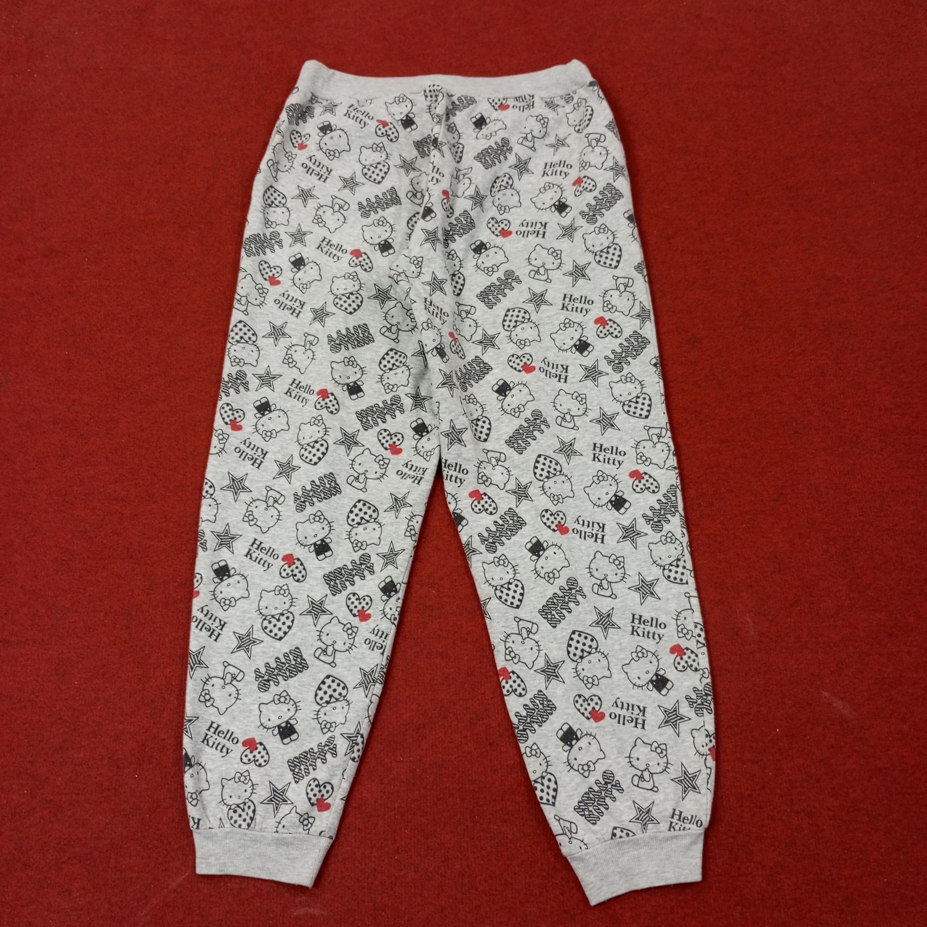 Vintage Hello Kitty Cartoon Fullprint Design Joggers Pants c244n2 Size 30" / US 8 / IT 44 - 4 Thumbnail