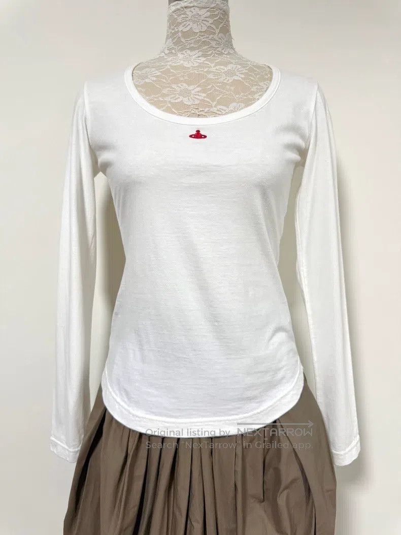 Vivienne Westwood Vivienne Westwood White red Saturn embroidered long-sleeve Size L / US 10 / IT 46 - 2 Thumbnail