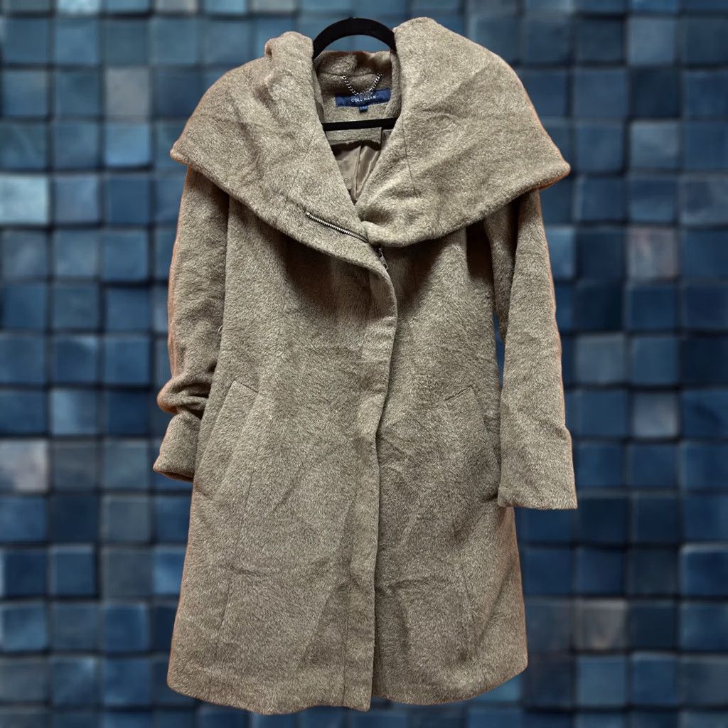 Cole Haan Cole Haan Coat Wool Blend Hooded Mid-Length Brown 4 Womens Regular Winter Fall Size S / US 4 / IT 40 - 1 Thumbnail