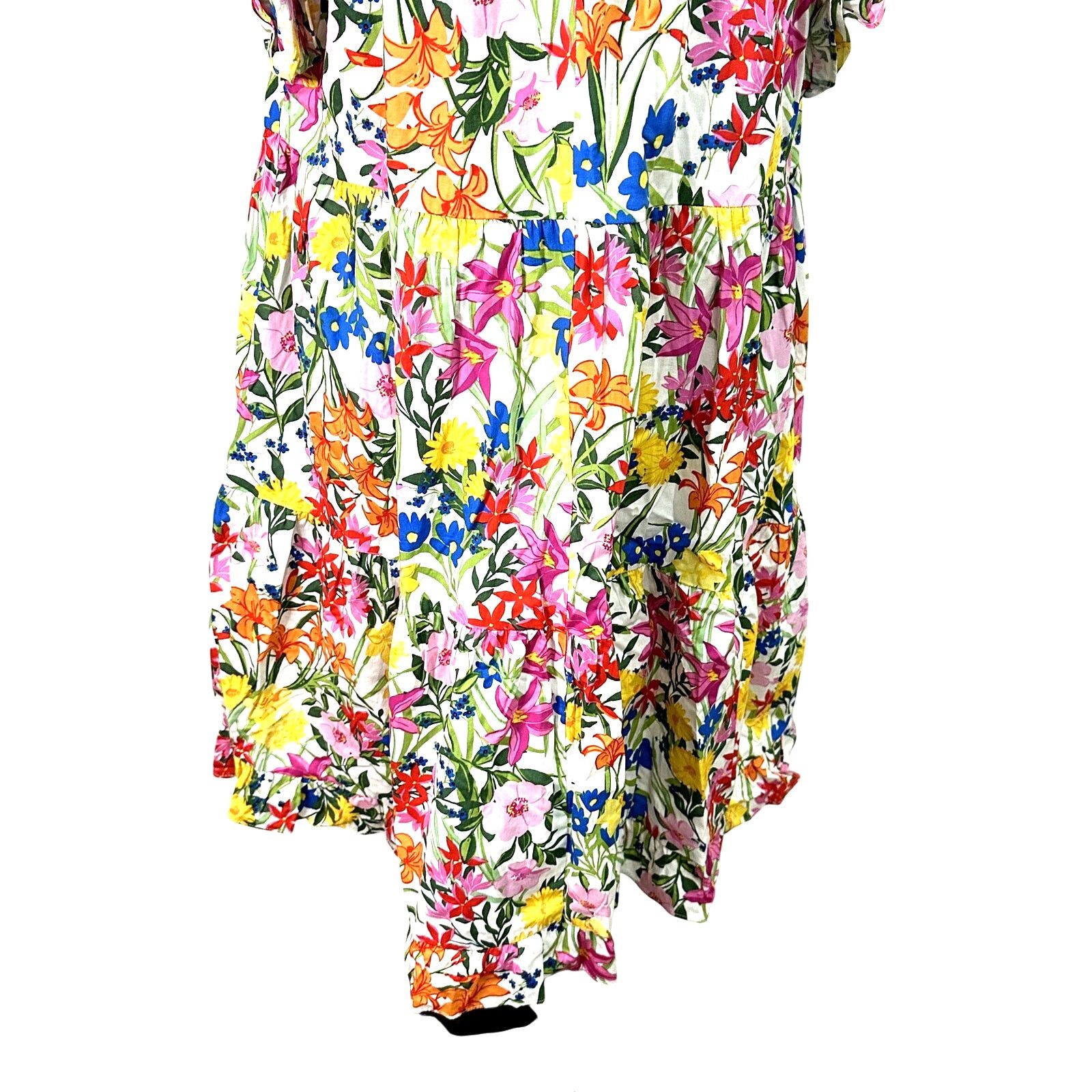 Other Maggy London Mini Dress Floral Ruffle Sleeves Multicolor 16 Size XXL / US 16-18 / IT 52-54 - 8 Thumbnail